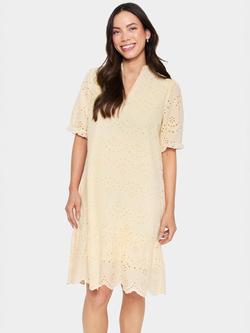 Saint Tropez GeleksaSZ Broderie Anglaise Cotton Midi Dress, Crème Brûlée