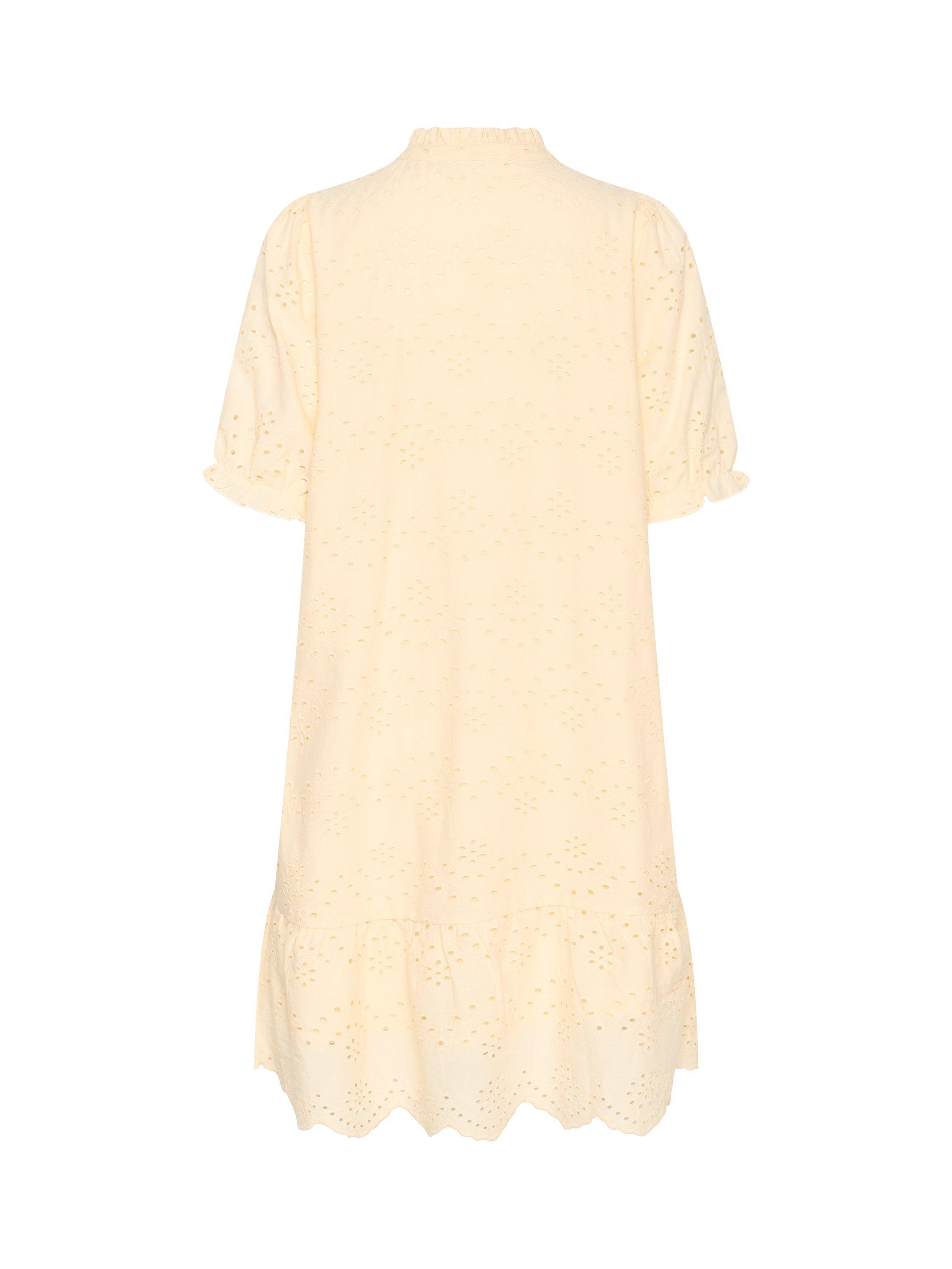 Product image 6 of 6, which shows Saint Tropez GeleksaSZ Broderie Anglaise Cotton Midi Dress, Crème Brûlée, XS
