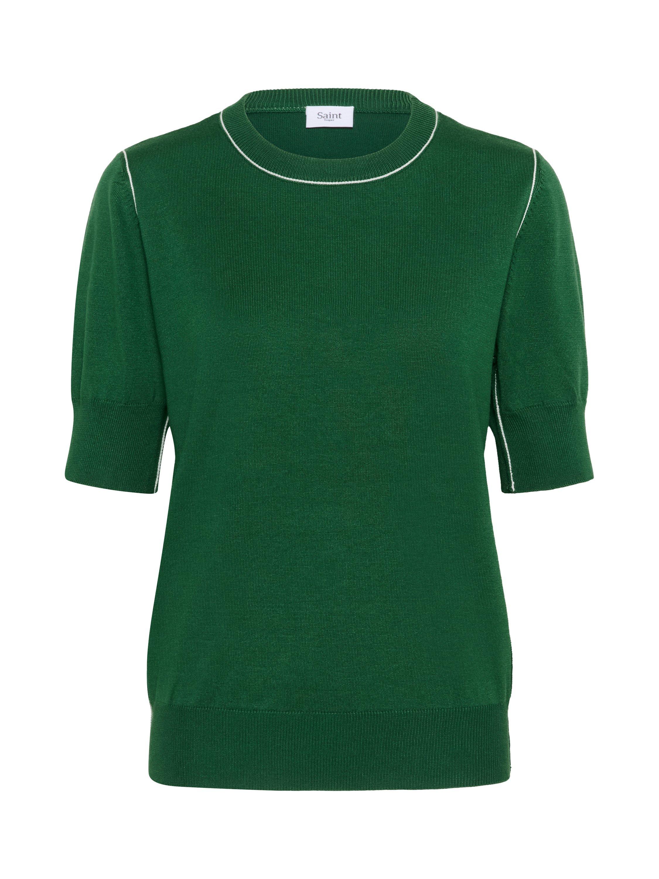 Product image 5 of 6, which shows Saint Tropez MilanaSZ Short Sleeve Mixed Blend Pullover Jumper, Abundant Green, XS