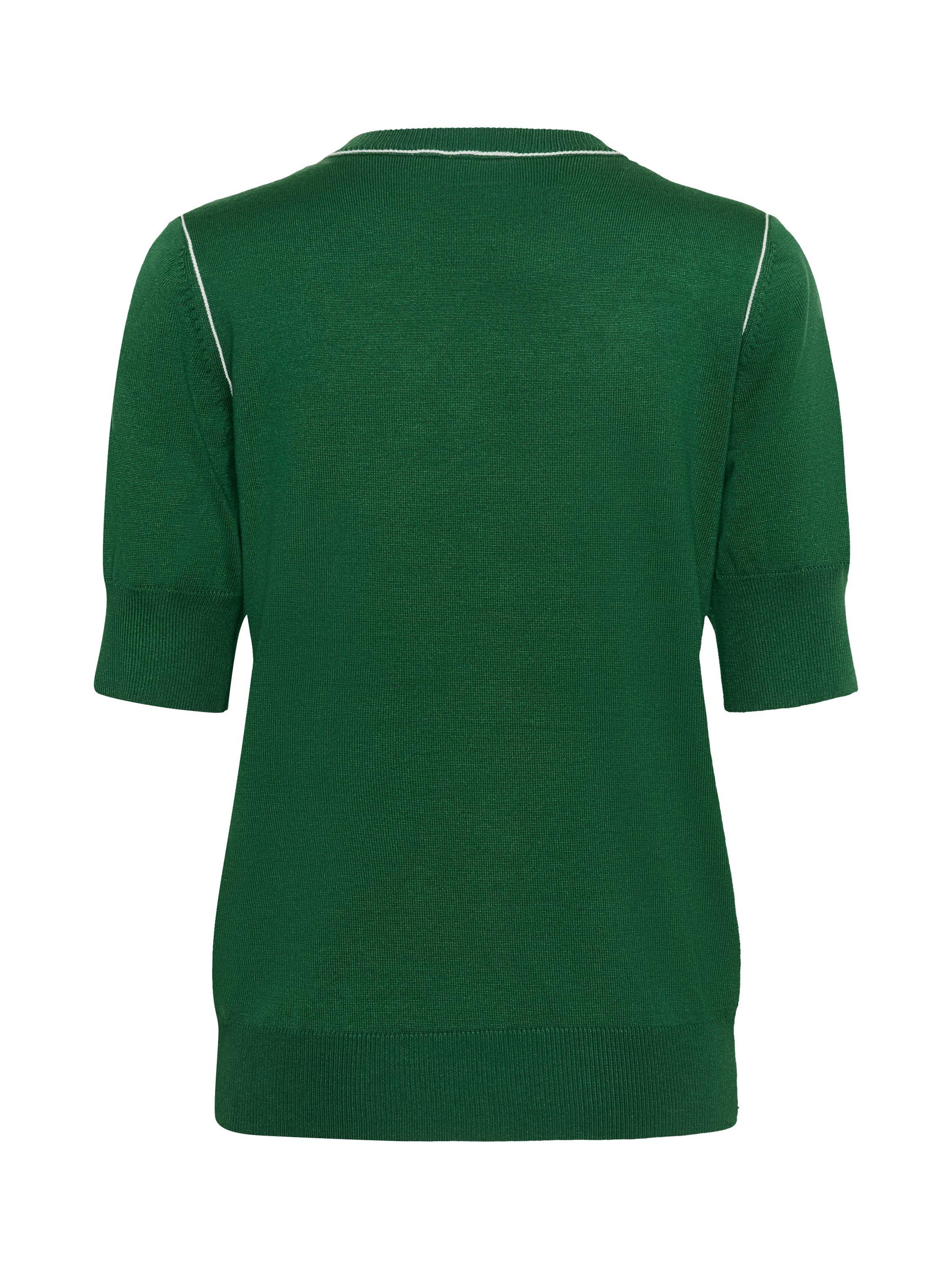 Product image 6 of 6, which shows Saint Tropez MilanaSZ Short Sleeve Mixed Blend Pullover Jumper, Abundant Green, XS