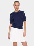 Saint Tropez MilaneSZ Short Sleeve Mixed Blend Pullover Jumper