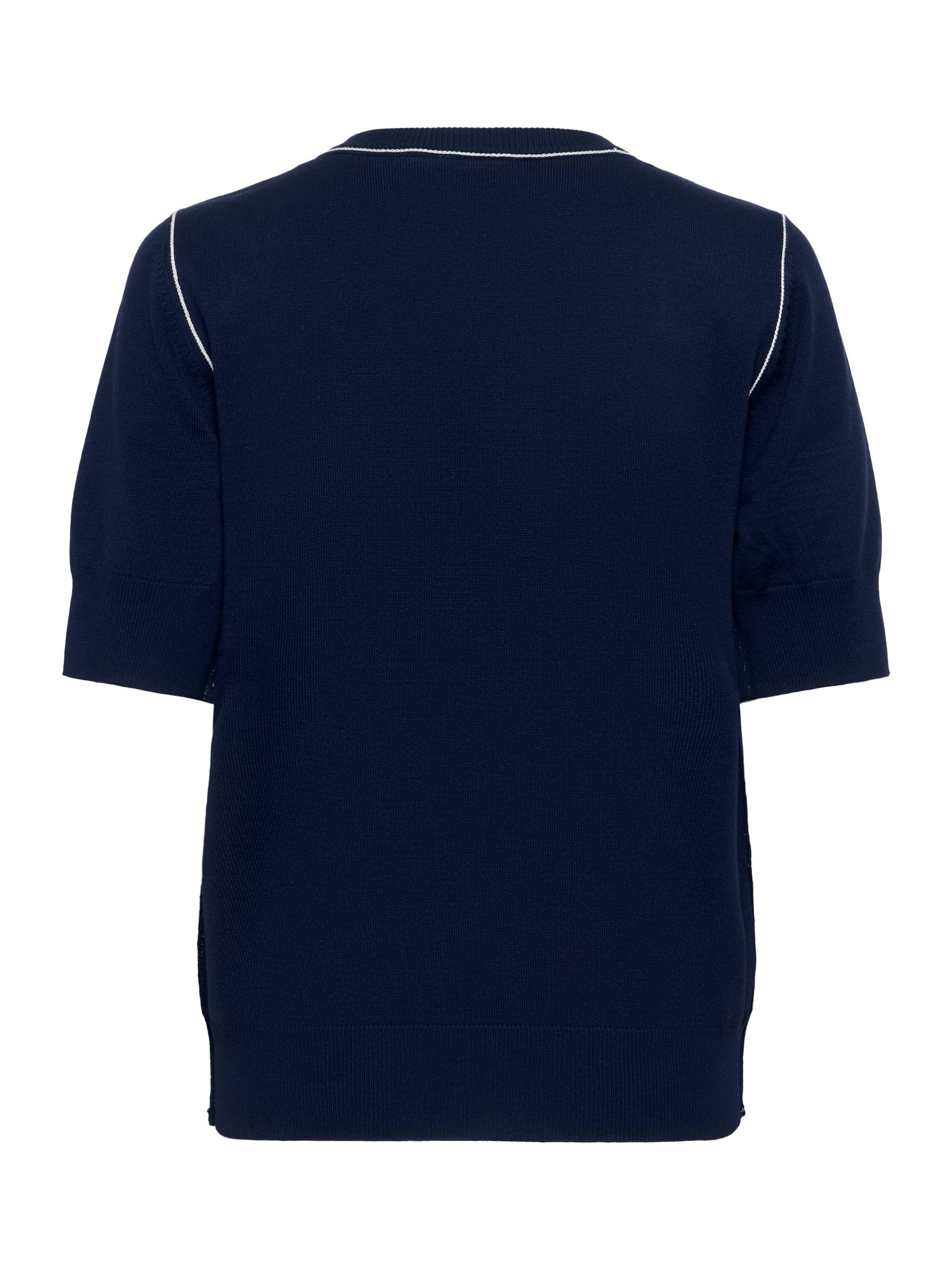 Product image 6 of 6, which shows Saint Tropez MilaneSZ Short Sleeve Mixed Blend Pullover Jumper, Baritone Blue, XS