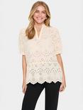Saint Tropez Geleksa Eyelet Top, Crème Brûlée