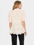 Saint Tropez Geleksa Eyelet Top, Crème Brûlée