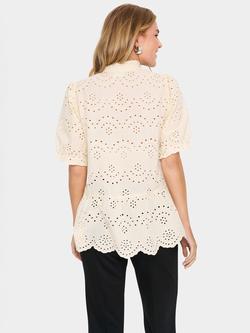 Saint Tropez Geleksa Eyelet Top, Crème Brûlée - view 2, Crème Brûlée