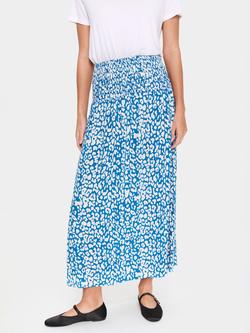 Saint Tropez GislaSZ Leopard Print Maxi Skirt, Ice Blue