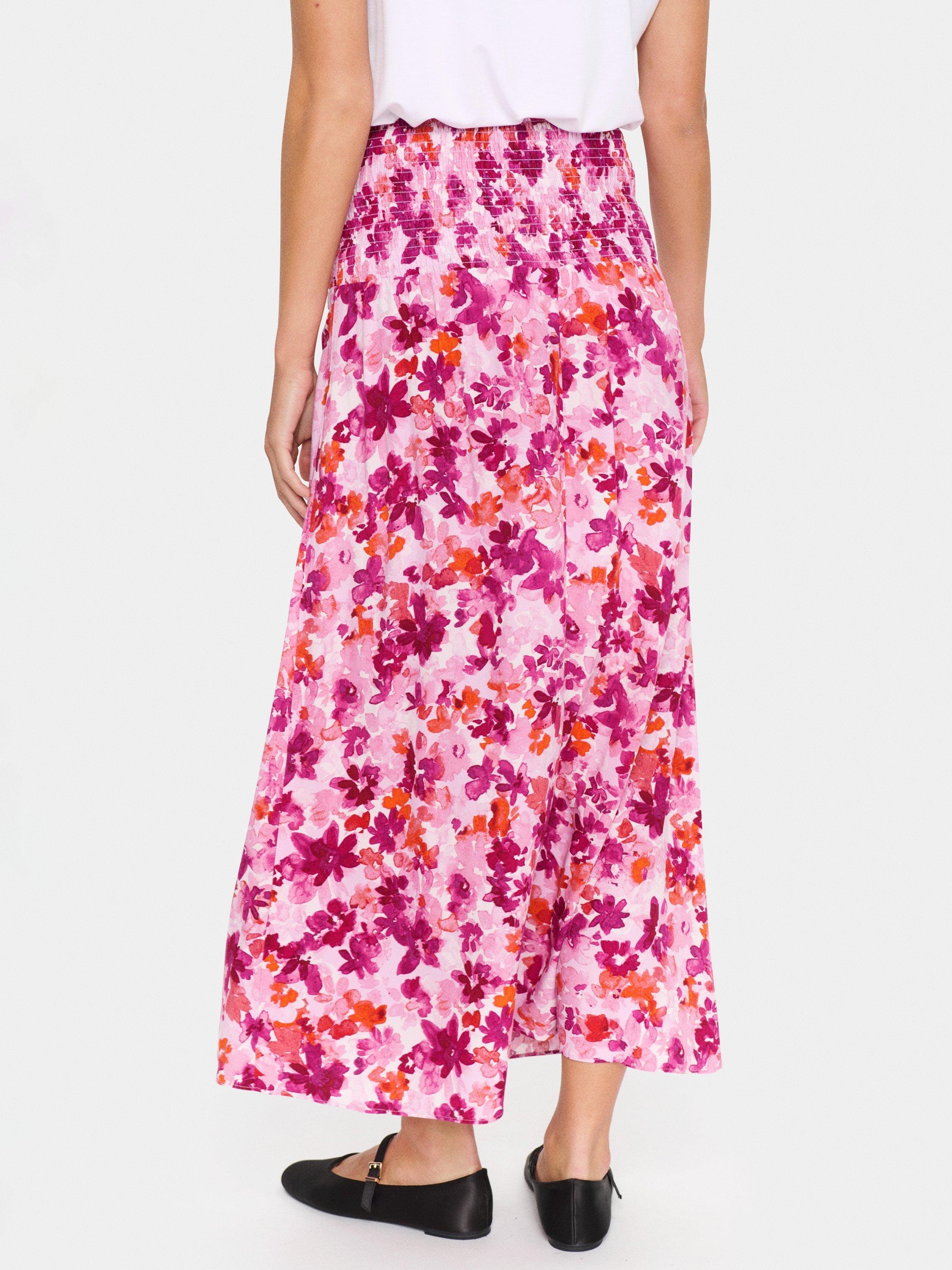 Product image 2 of 6, which shows Saint Tropez GislaSZ Maxi Floral Printed Skirt, Pink/Multi, XS