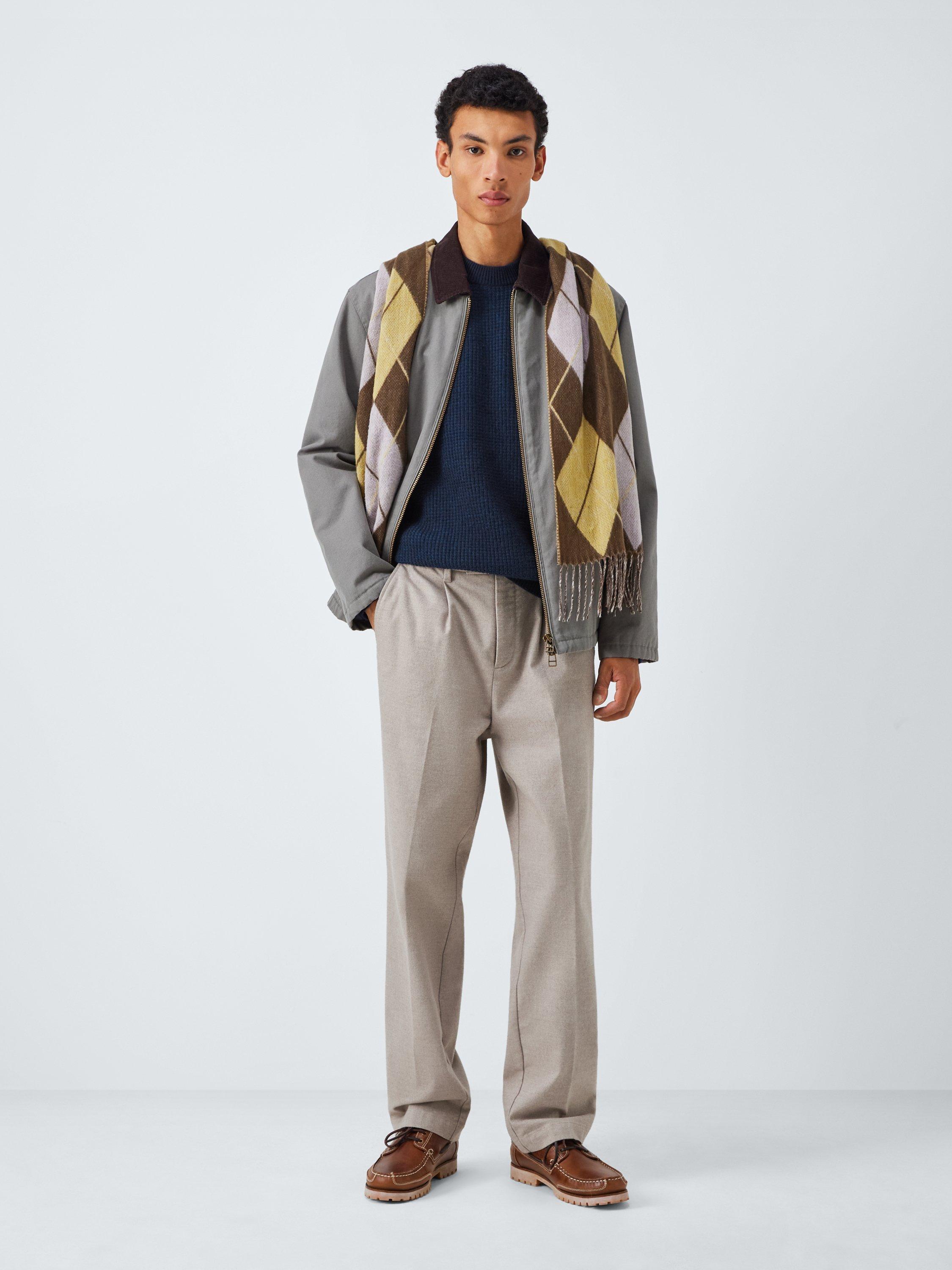 Product image 3 of 6, which shows John Lewis Crew Neck Waffle Texture Cashmere Jumper, Navy, XL