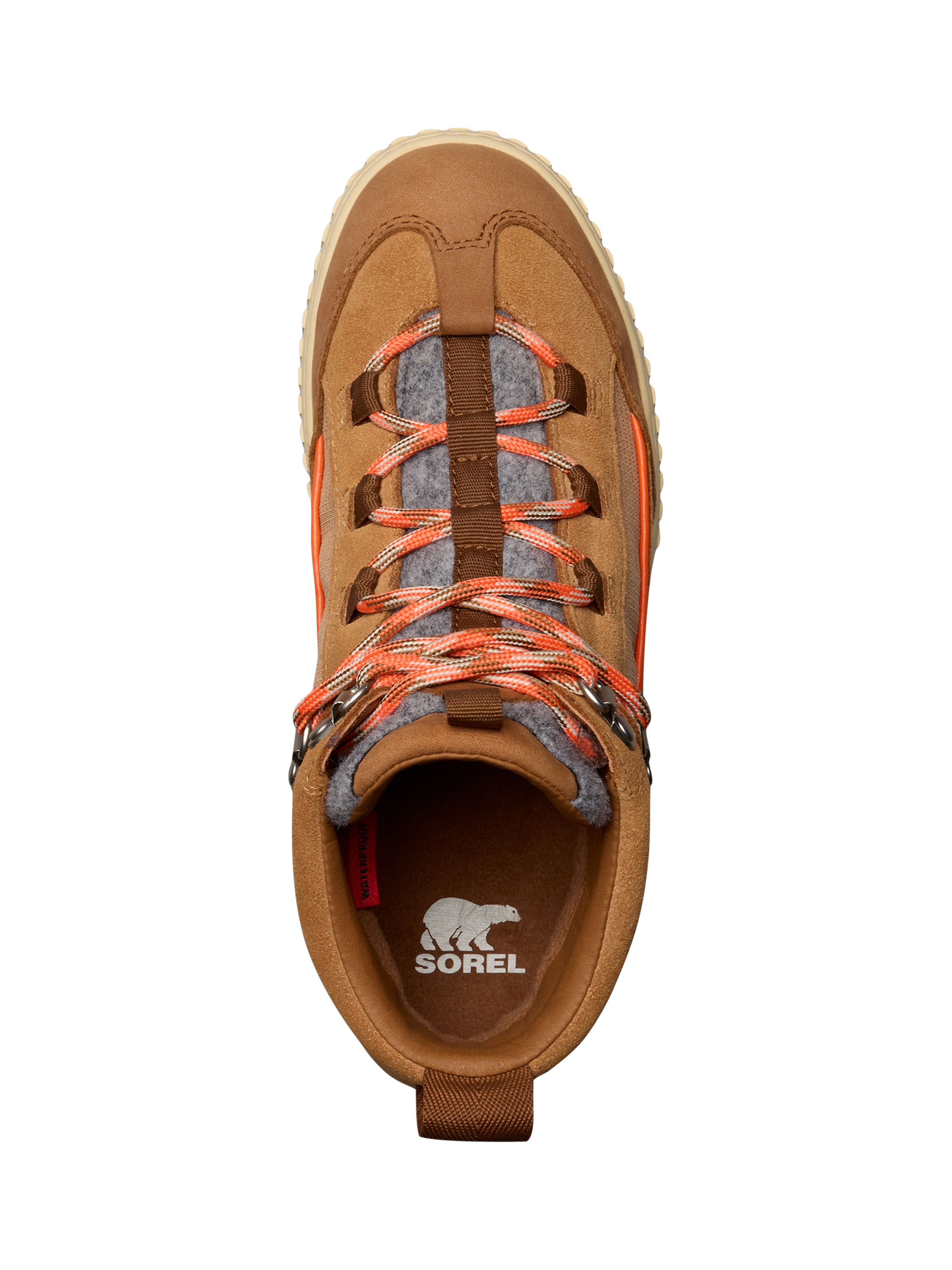 Product image 3 of 4, which shows SOREL Ona Lace-Up Suede Blend Ankle Boots, Tan, 4