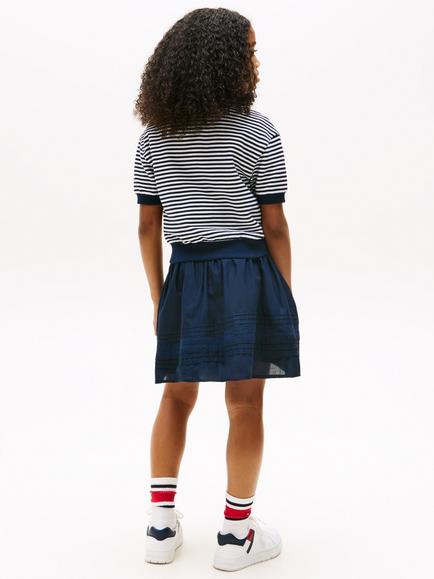 Tommy Hilfiger Kids' Cotton Blend Relaxed Striped Polo Shirt, Blue/Multi - view 2, Blue/Multi
