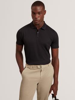 Ted Baker Connall Cotton Short Sleeve Polo Shirt, Black