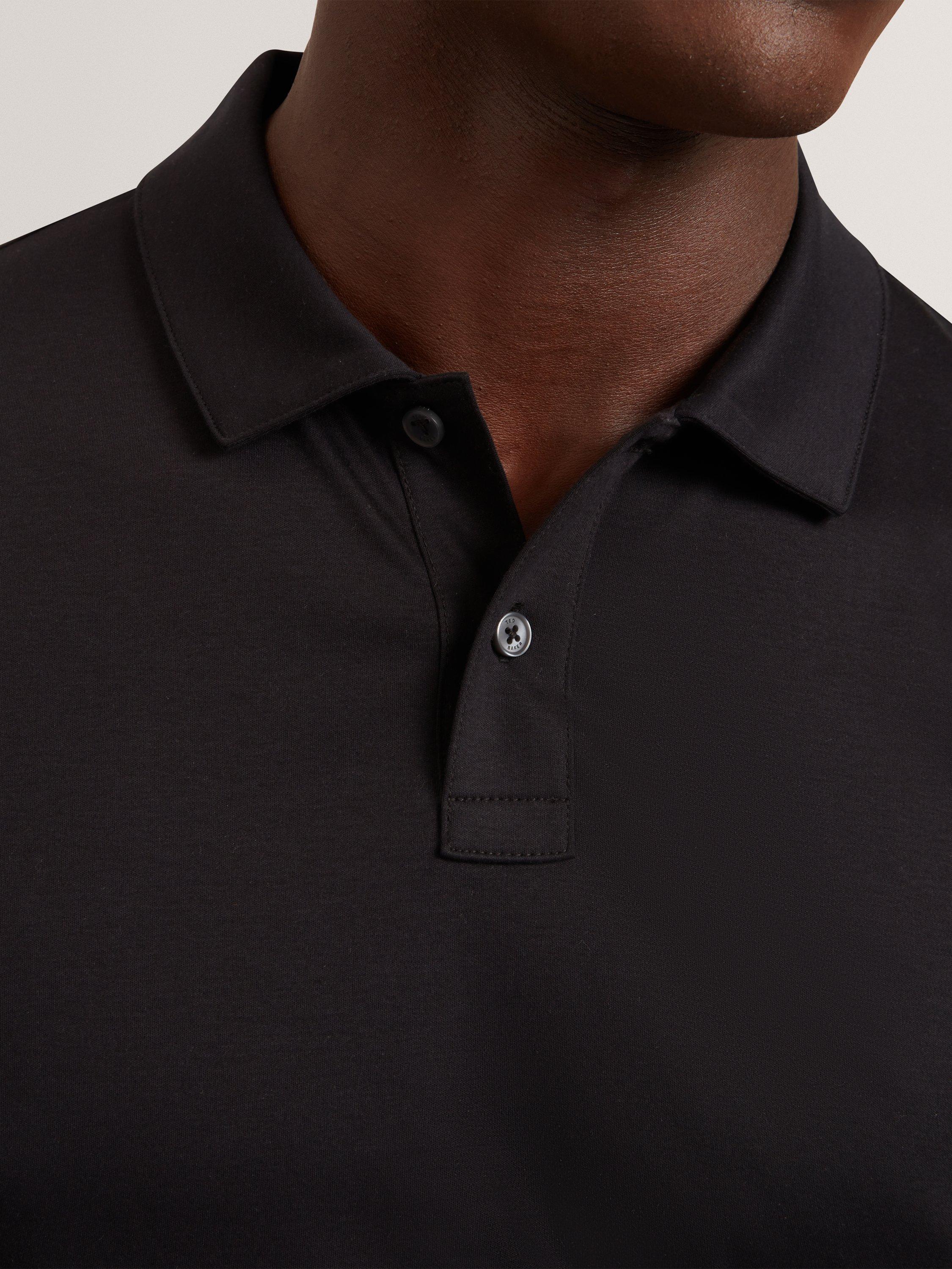 Product image 4 of 7, which shows Ted Baker Connall Cotton Short Sleeve Polo Shirt, Black, S
