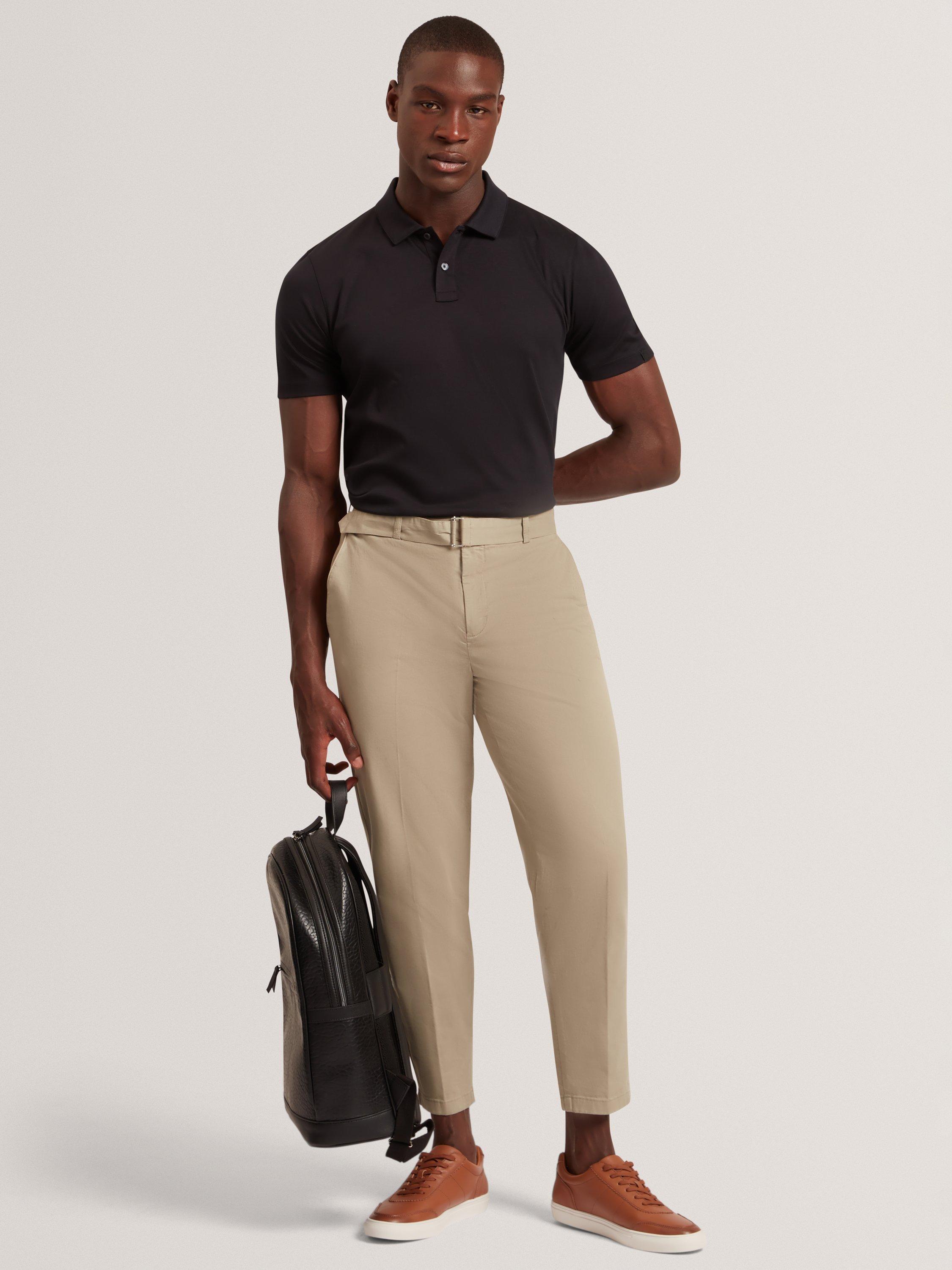 Product image 5 of 7, which shows Ted Baker Connall Cotton Short Sleeve Polo Shirt, Black, S