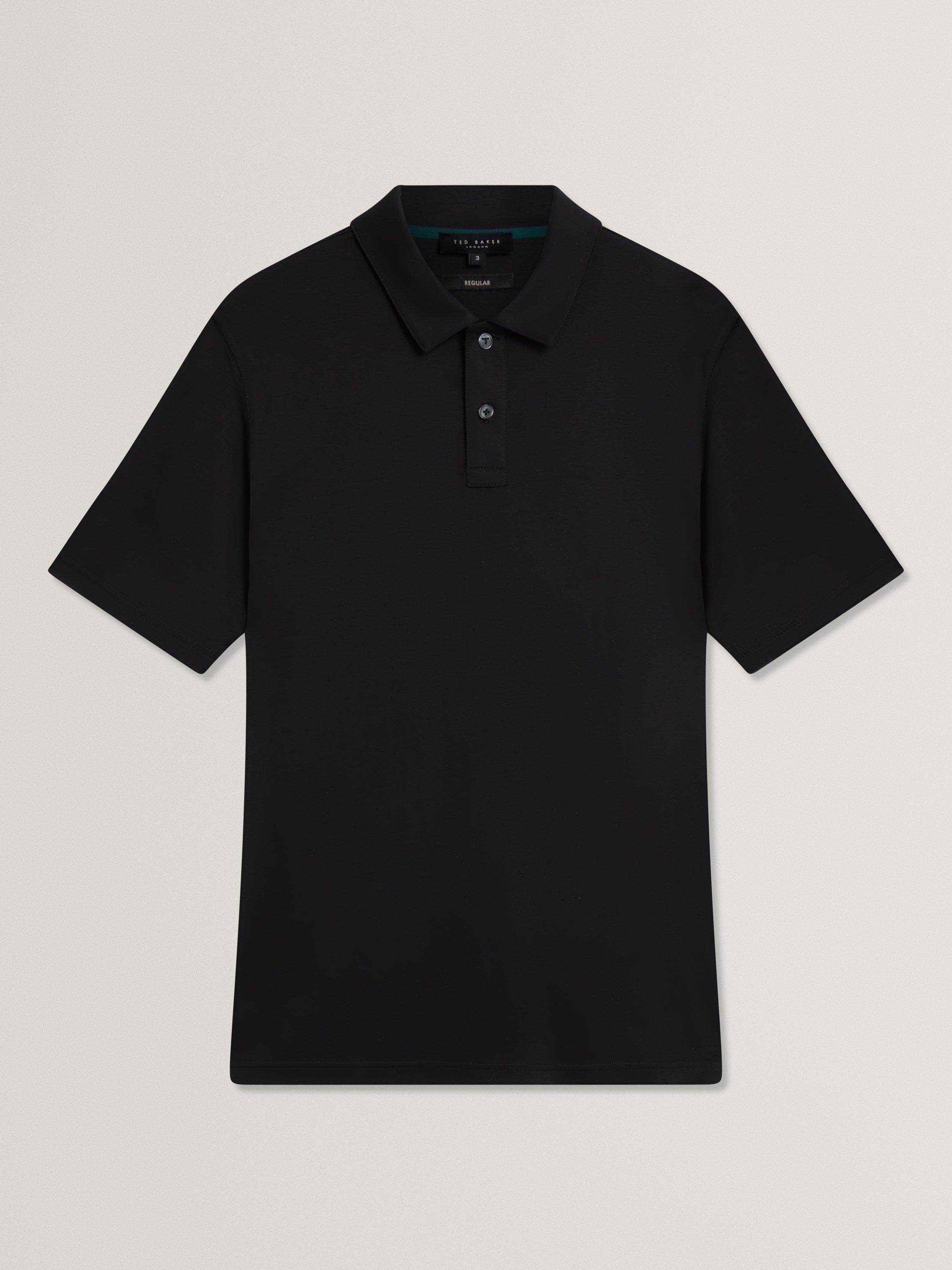 Product image 6 of 7, which shows Ted Baker Connall Cotton Short Sleeve Polo Shirt, Black, S