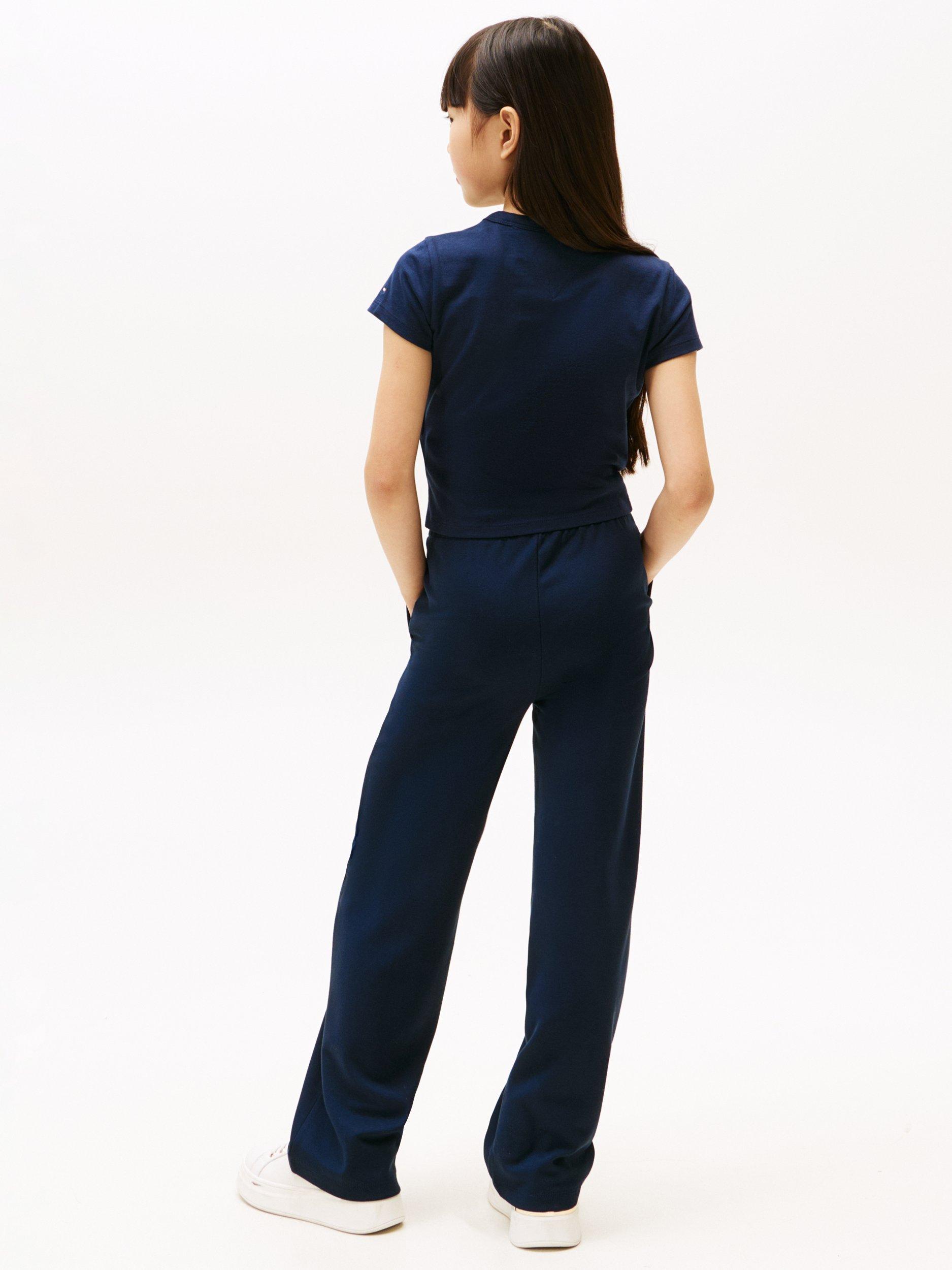 Product image 2 of 5, which shows Tommy Hilfiger Kid's Cotton Slim Fit Butterfly Logo T-Shirt, Dark Night Navy, 3 years