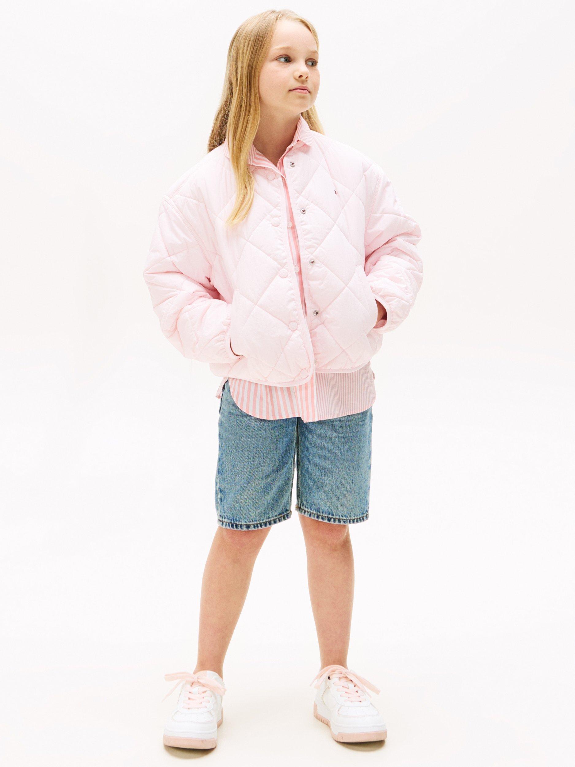 Product image 3 of 6, which shows Tommy Hilfiger Kids' Relaxed Quilted Jacket, Light Pink, 14 years