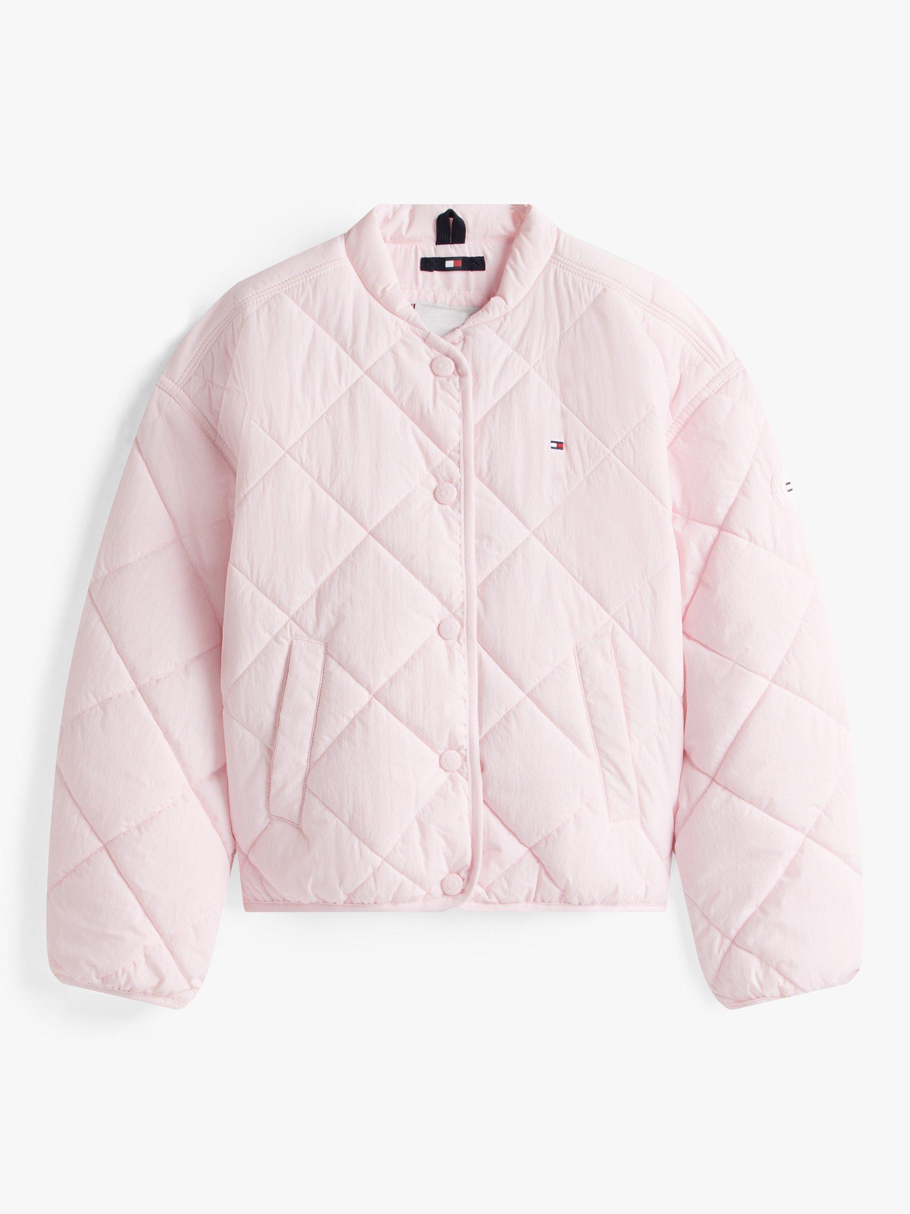 Product image 6 of 6, which shows Tommy Hilfiger Kids' Relaxed Quilted Jacket, Light Pink, 14 years