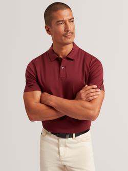 Ted Baker Connall Cotton Short Sleeve Polo Shirt, Maroon