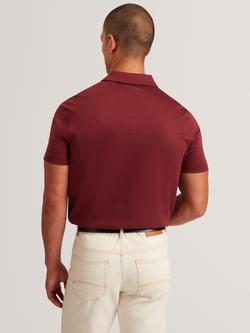 Ted Baker Connall Cotton Short Sleeve Polo Shirt - view 2, Maroon