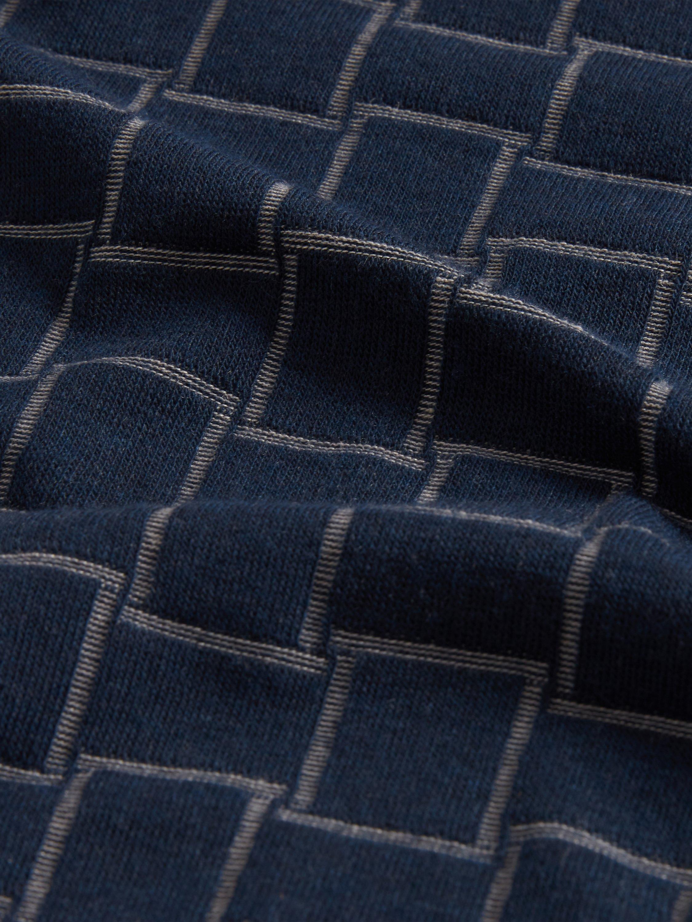 Product image 7 of 7, which shows Ted Baker Eduard Geometric Pattern Short Sleeve Polo Shirt, Navy, S