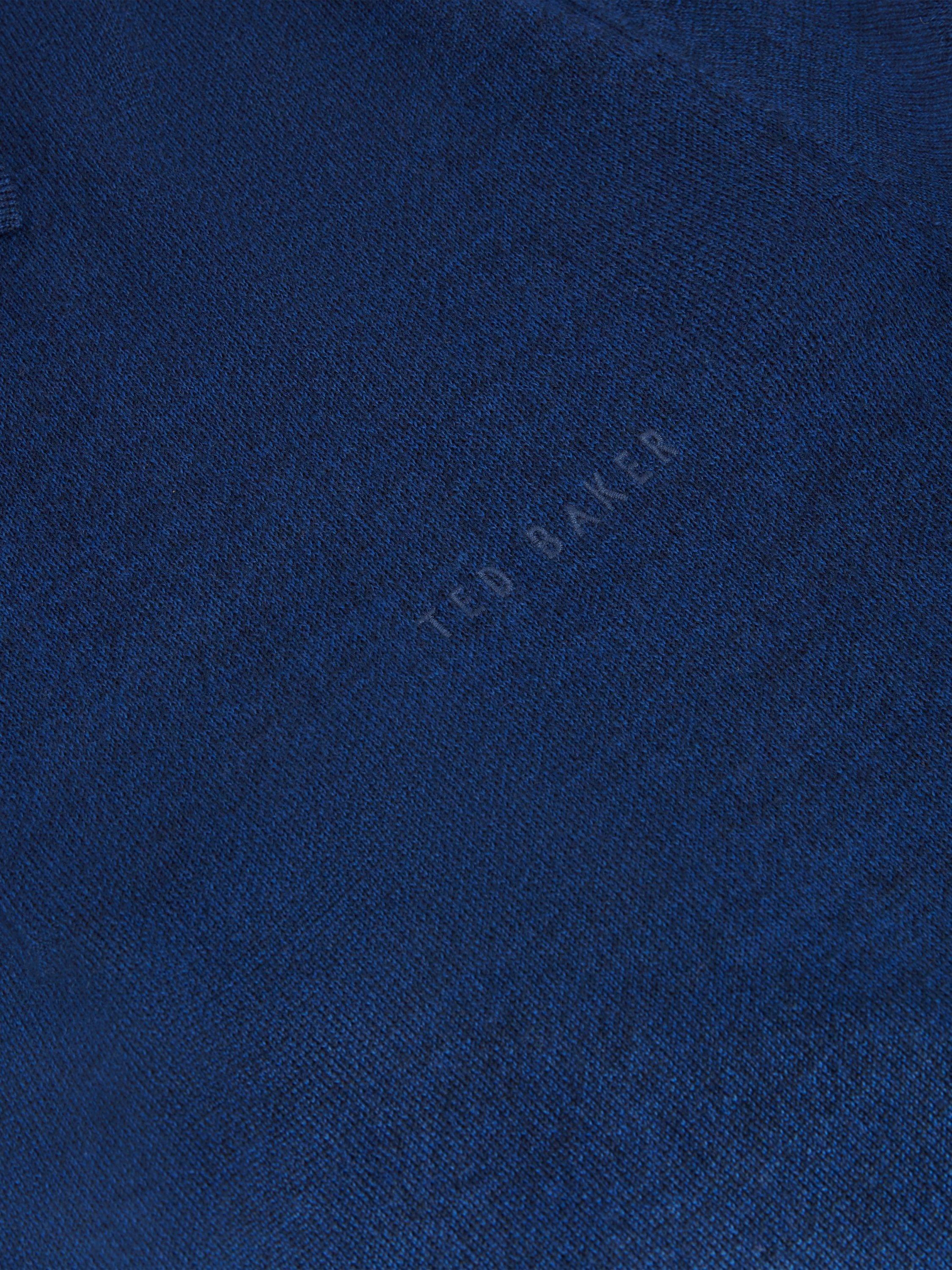 Product image 7 of 7, which shows Ted Baker Chriesy Wool Short Sleeve Polo Shirt, Navy, S