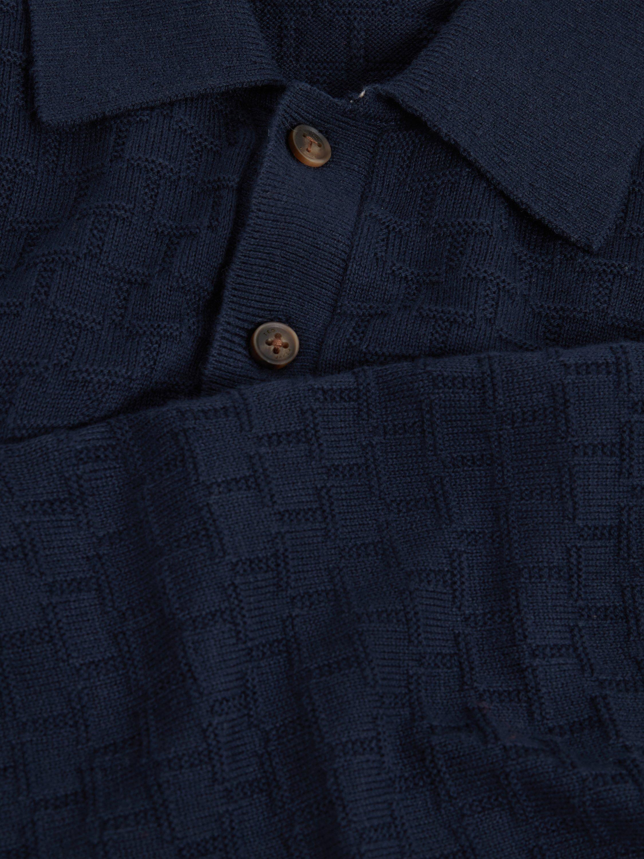 Product image 7 of 7, which shows Ted Baker Gaten Cotton Blend Polo Jumper, Navy, S