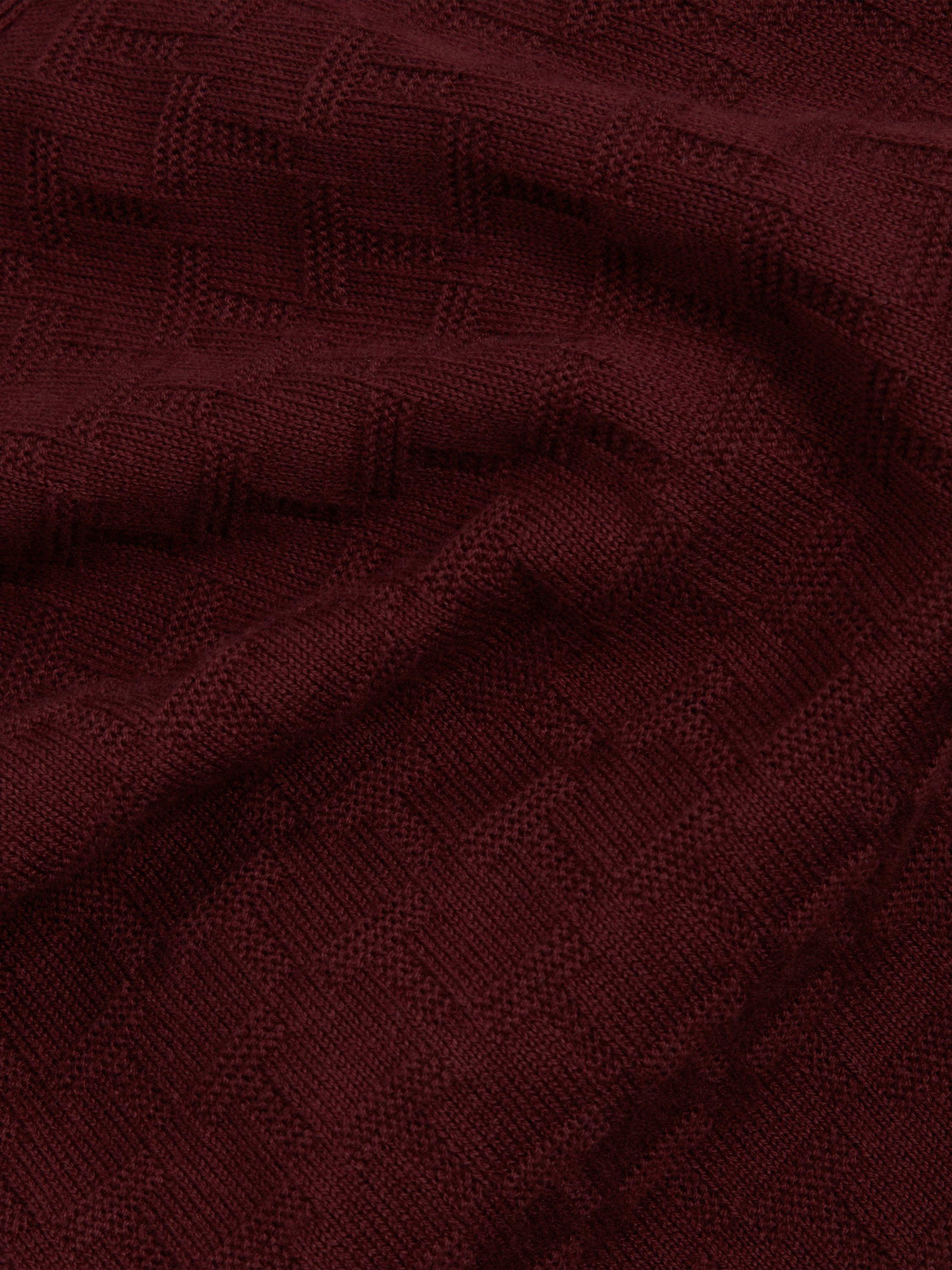 Product image 7 of 7, which shows Ted Baker Gaten Cotton Blend Polo Jumper, Maroon, L