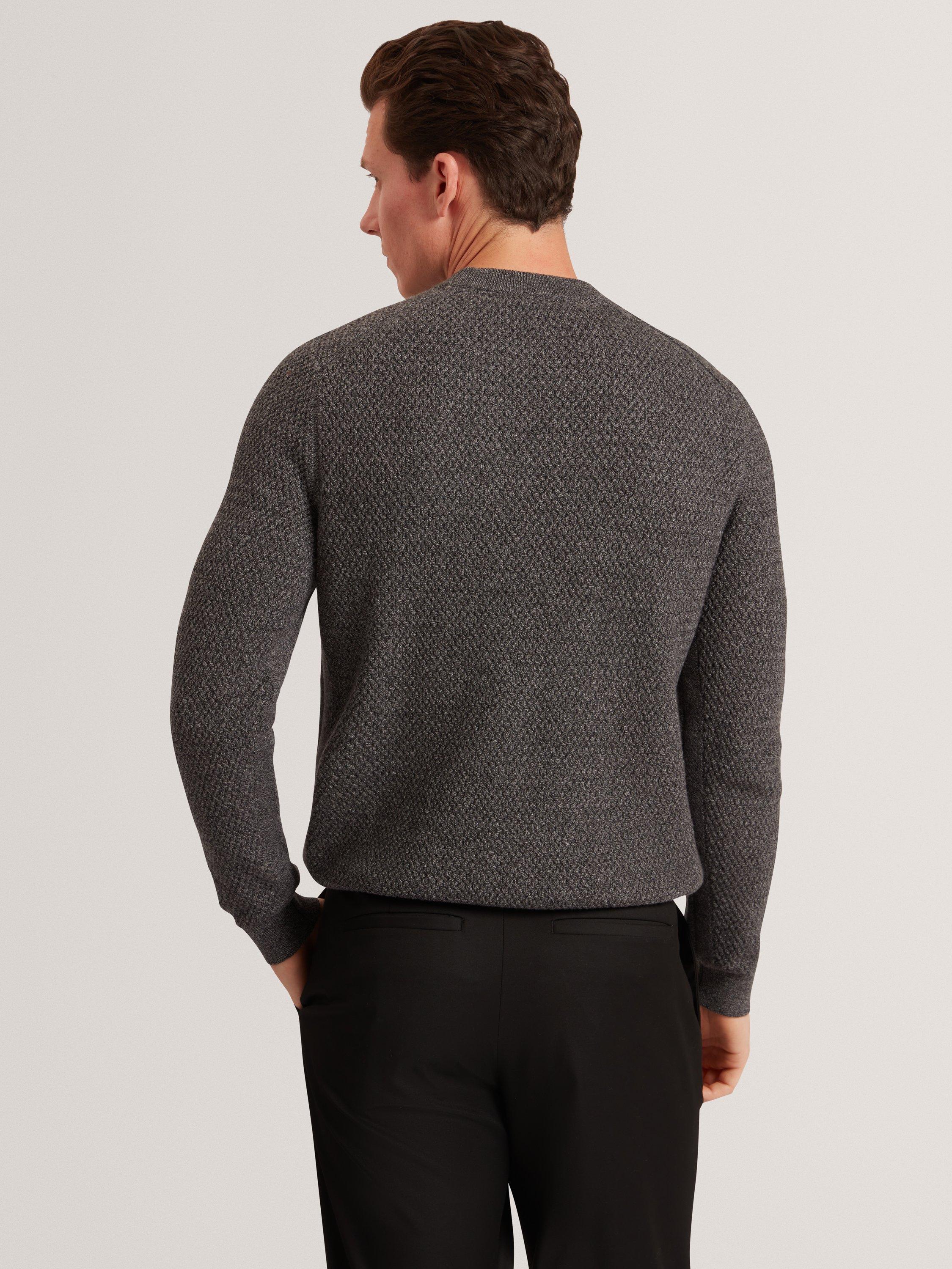 Product image 2 of 7, which shows Ted Baker Monya Cotton Blend Crew Neck Jumper, Mid Grey, S