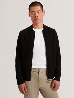 Ted Baker Mortimer Wool Zip Bomber Jacket, Black