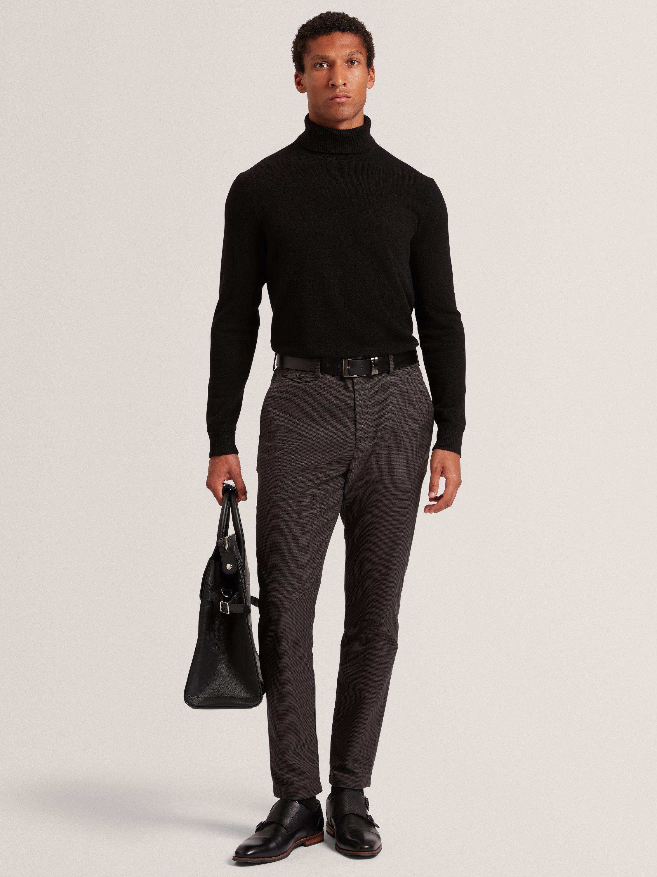 Product image 1 of 7, which shows Ted Baker Brunit Straight Leg Chino Trousers, Grey, S