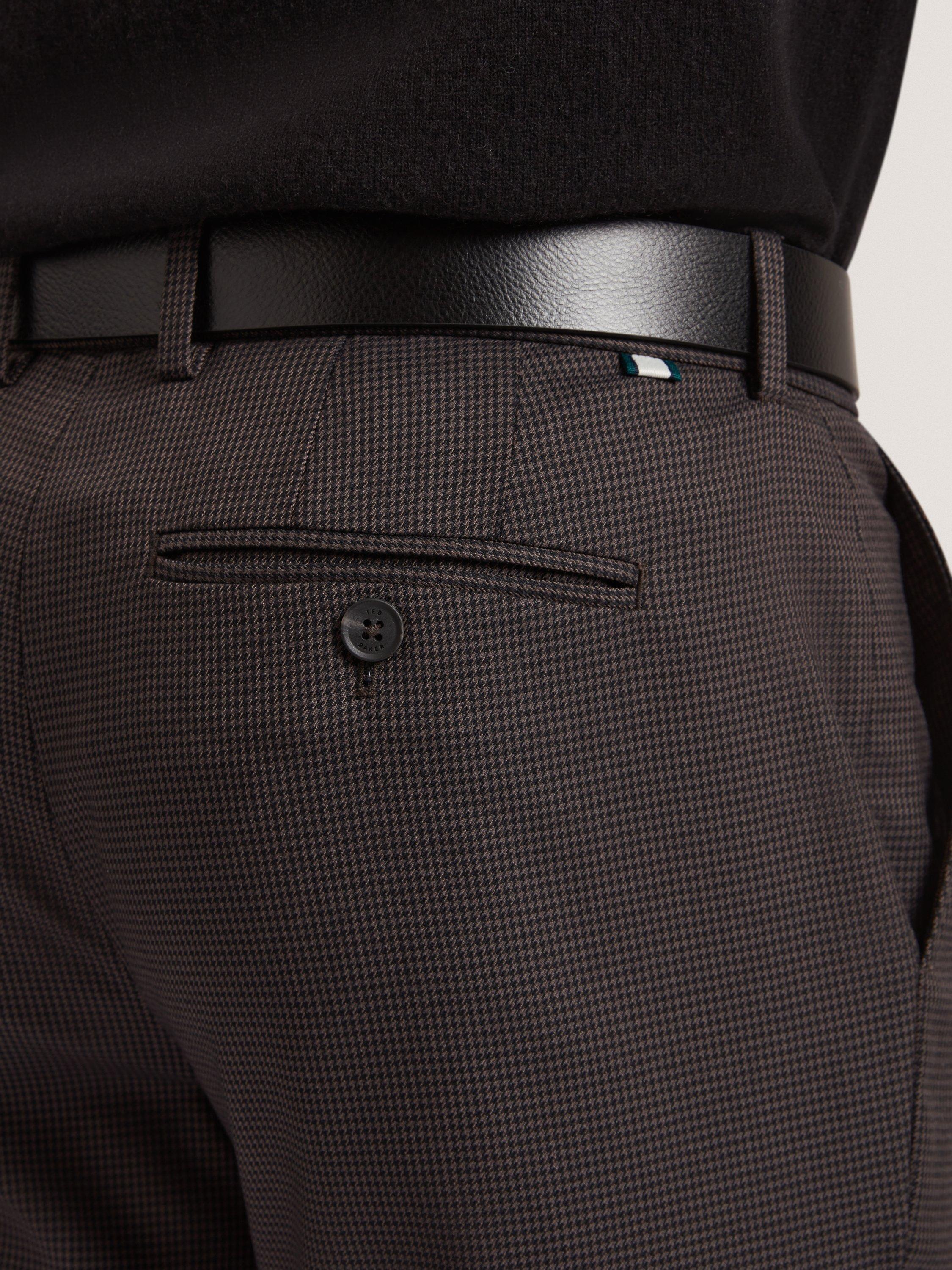 Product image 4 of 7, which shows Ted Baker Brunit Straight Leg Chino Trousers, Grey, S