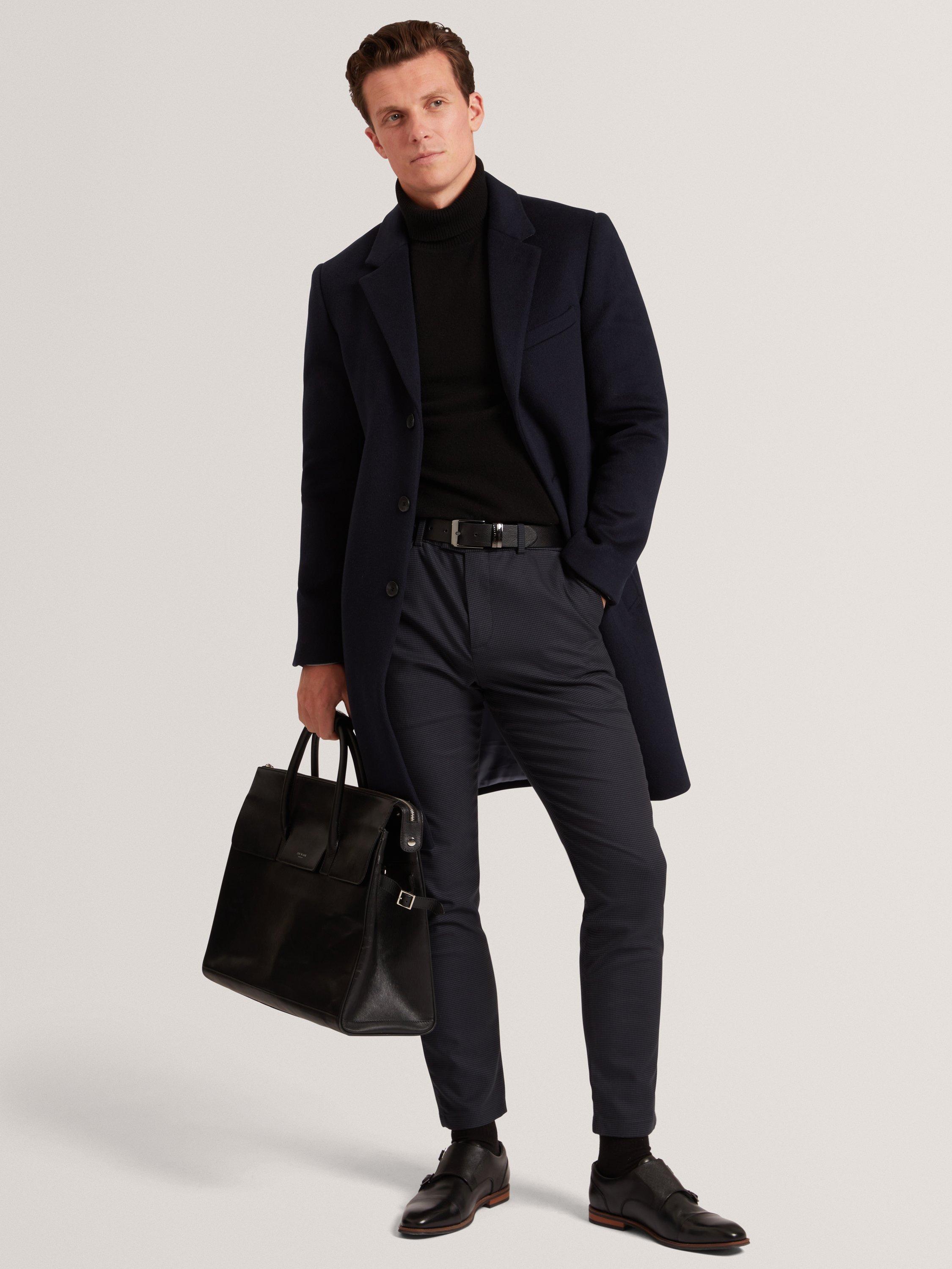 Product image 1 of 7, which shows Ted Baker Brunit Straight Leg Chino Trousers, Navy, S