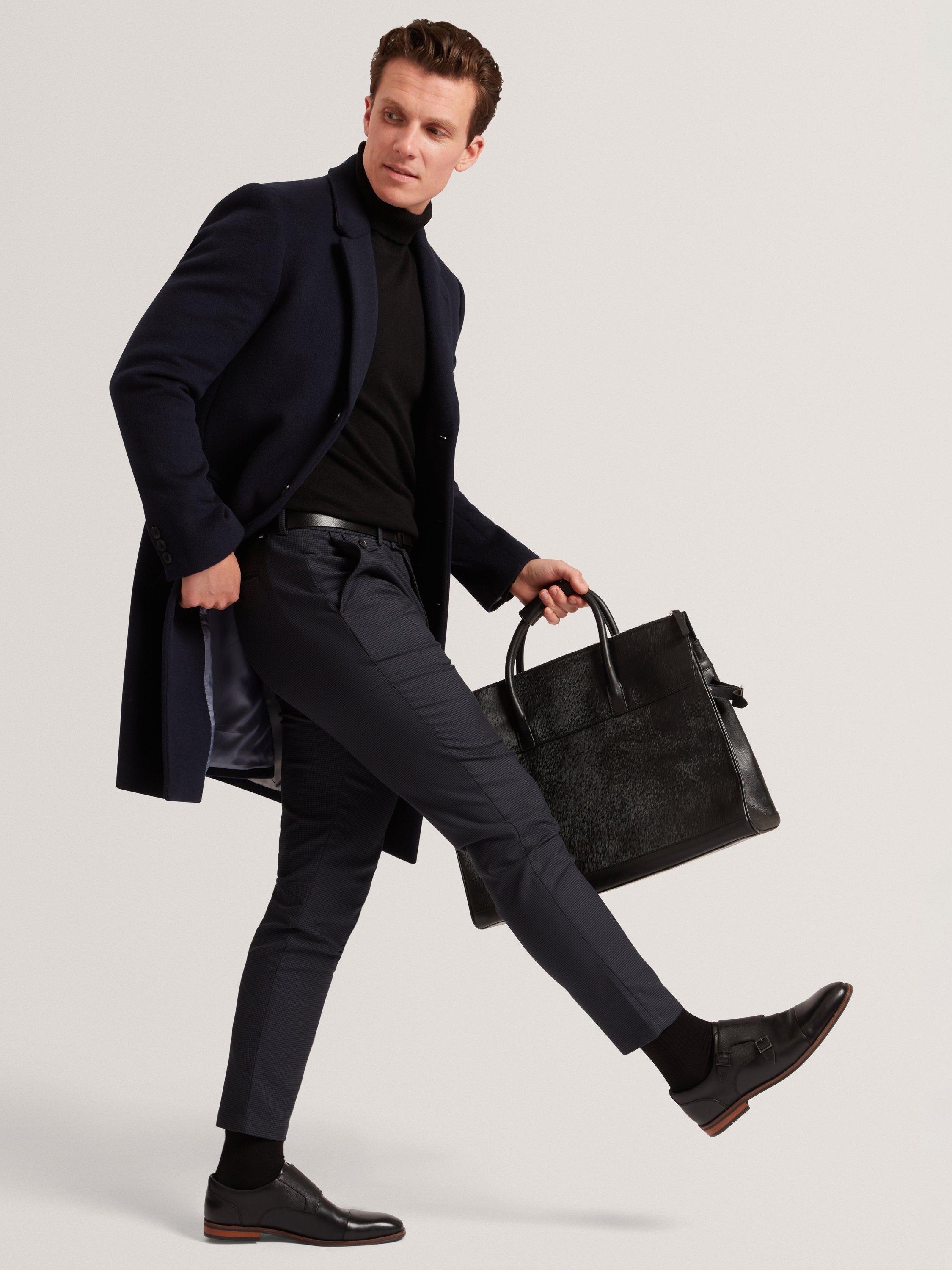 Product image 5 of 7, which shows Ted Baker Brunit Straight Leg Chino Trousers, Navy, S