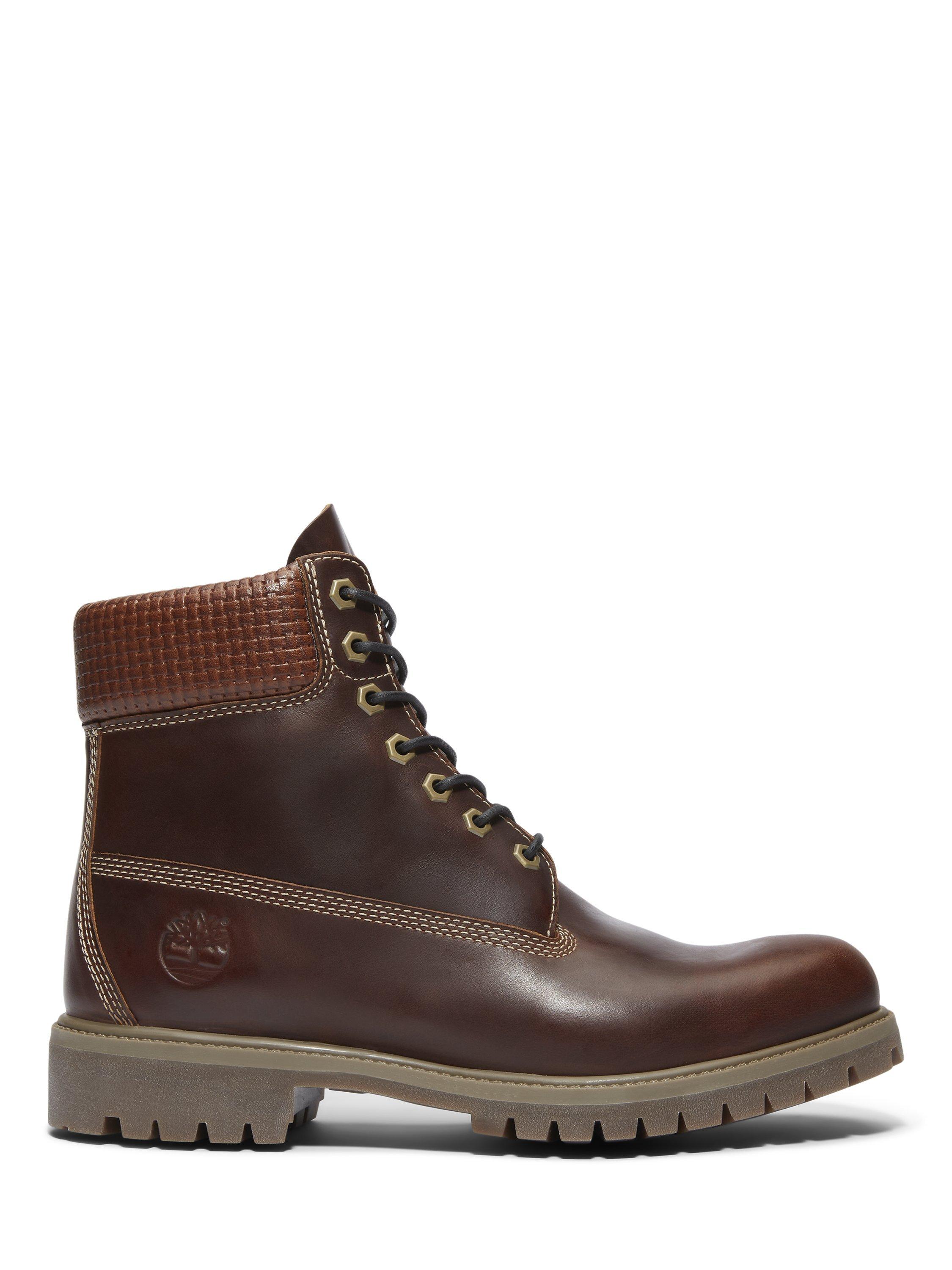 Product image 1 of 6, which shows Timberland Premium 6 Inch Leather Boots, Brown, 7