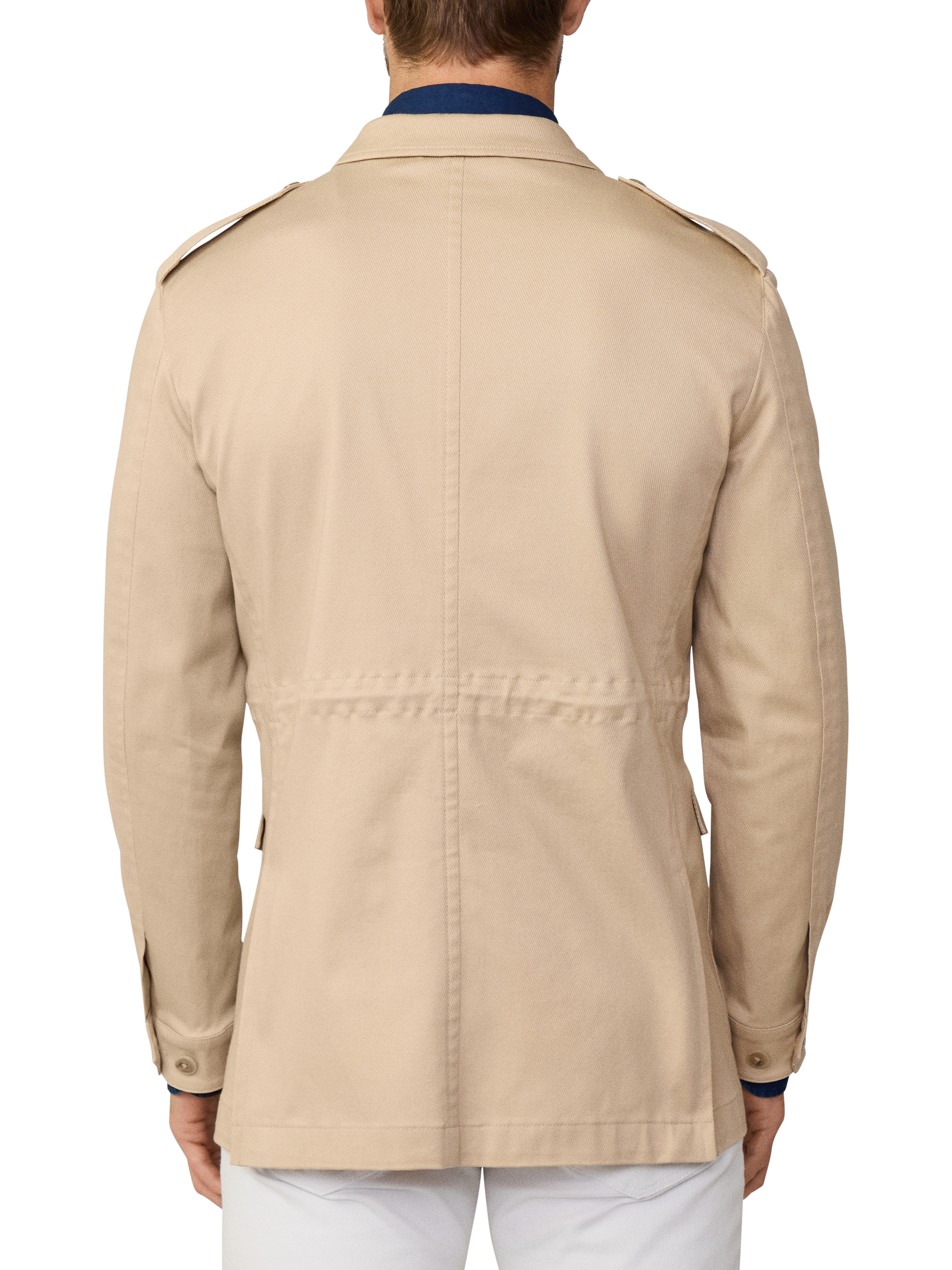 Product image 3 of 6, which shows Hackett London Safari Block Overshirt, Sand Beige, 48
