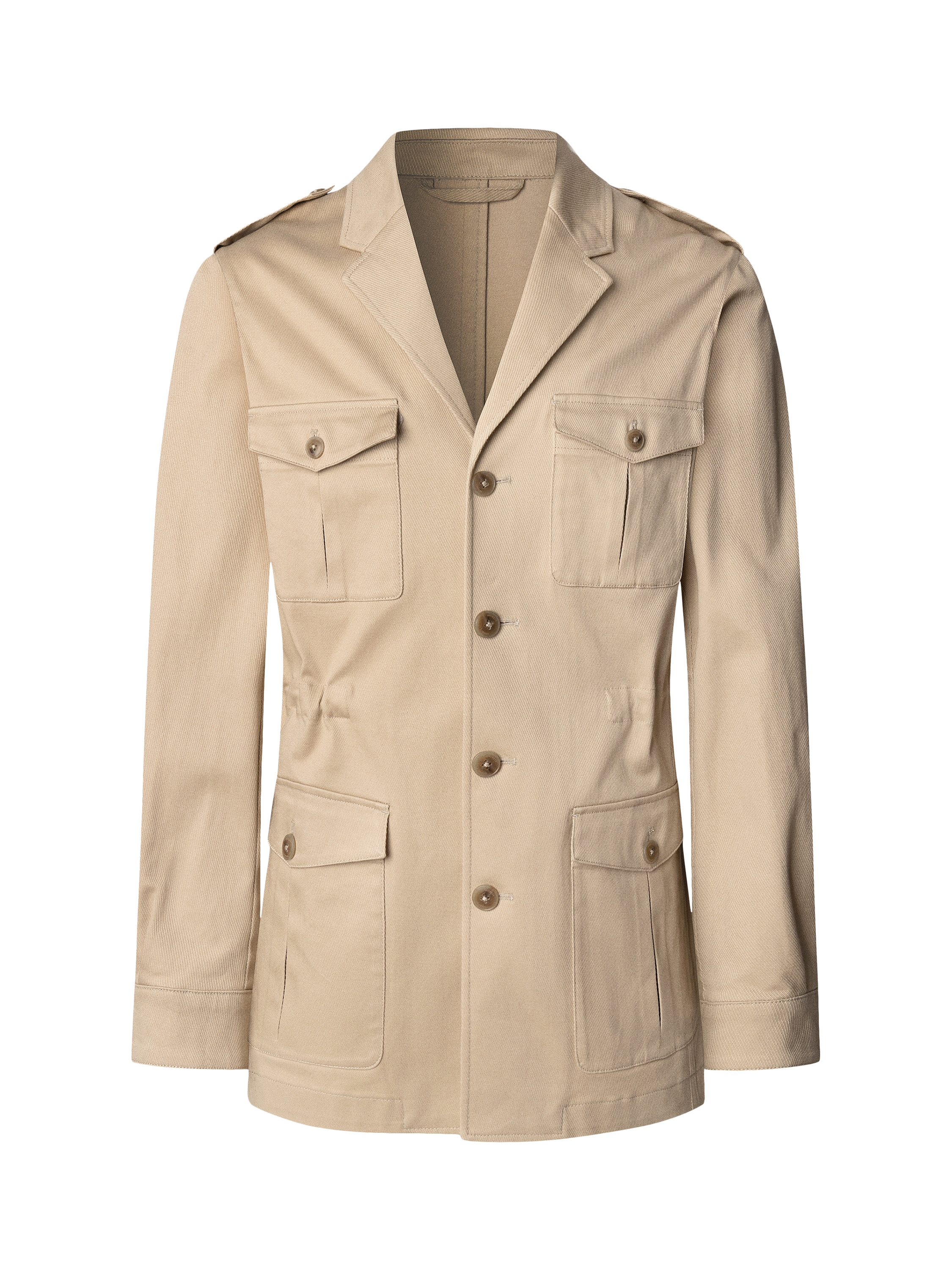 Product image 5 of 6, which shows Hackett London Safari Block Overshirt, Sand Beige, 48