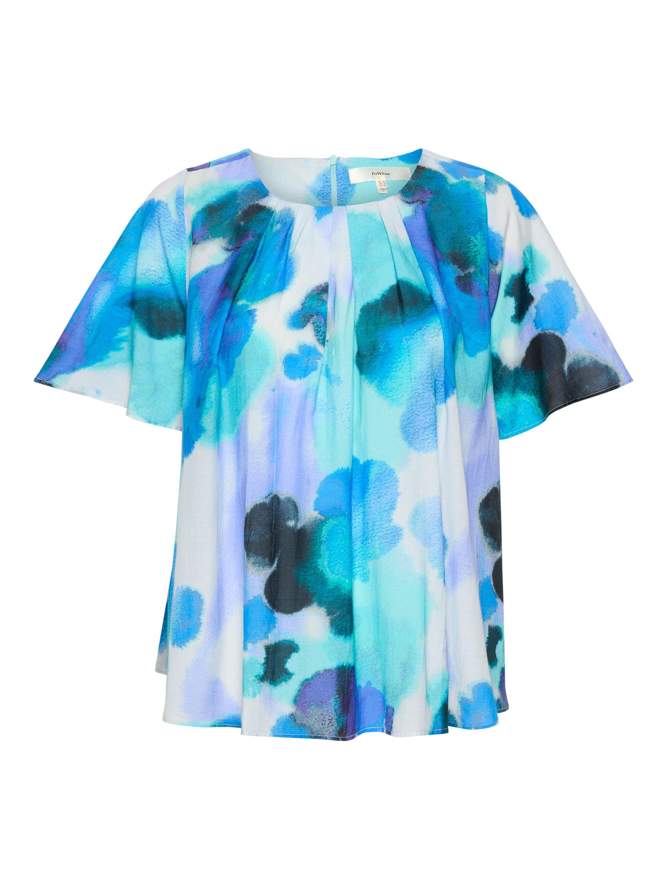 Product image 5 of 6, which shows InWear Freyah Watercolour Top, Blue/Multi, 8