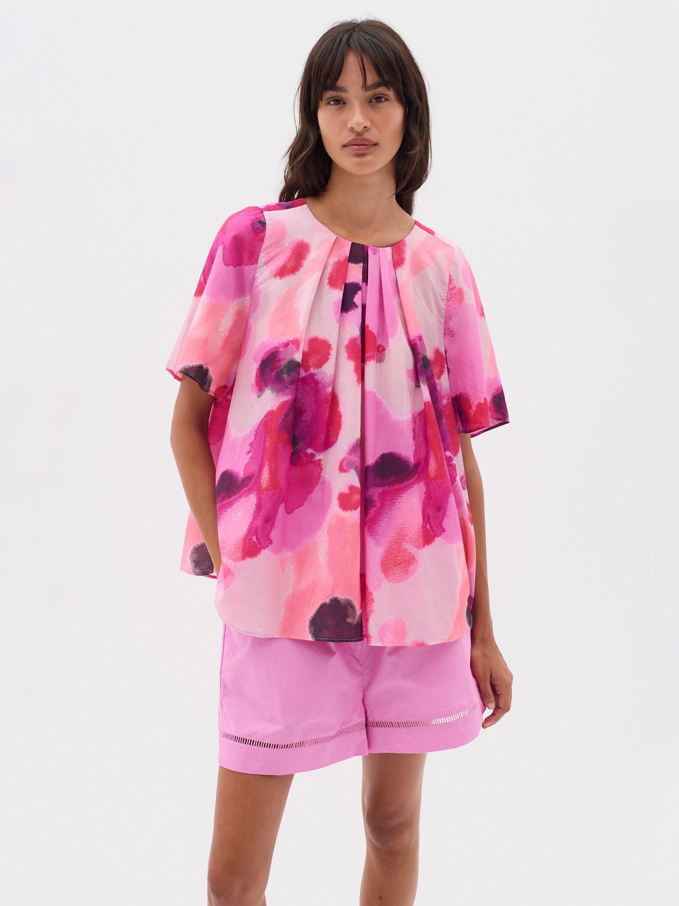 Product image 1 of 6, which shows InWear Freyah Watercolour Top, Pink/Multi, 8