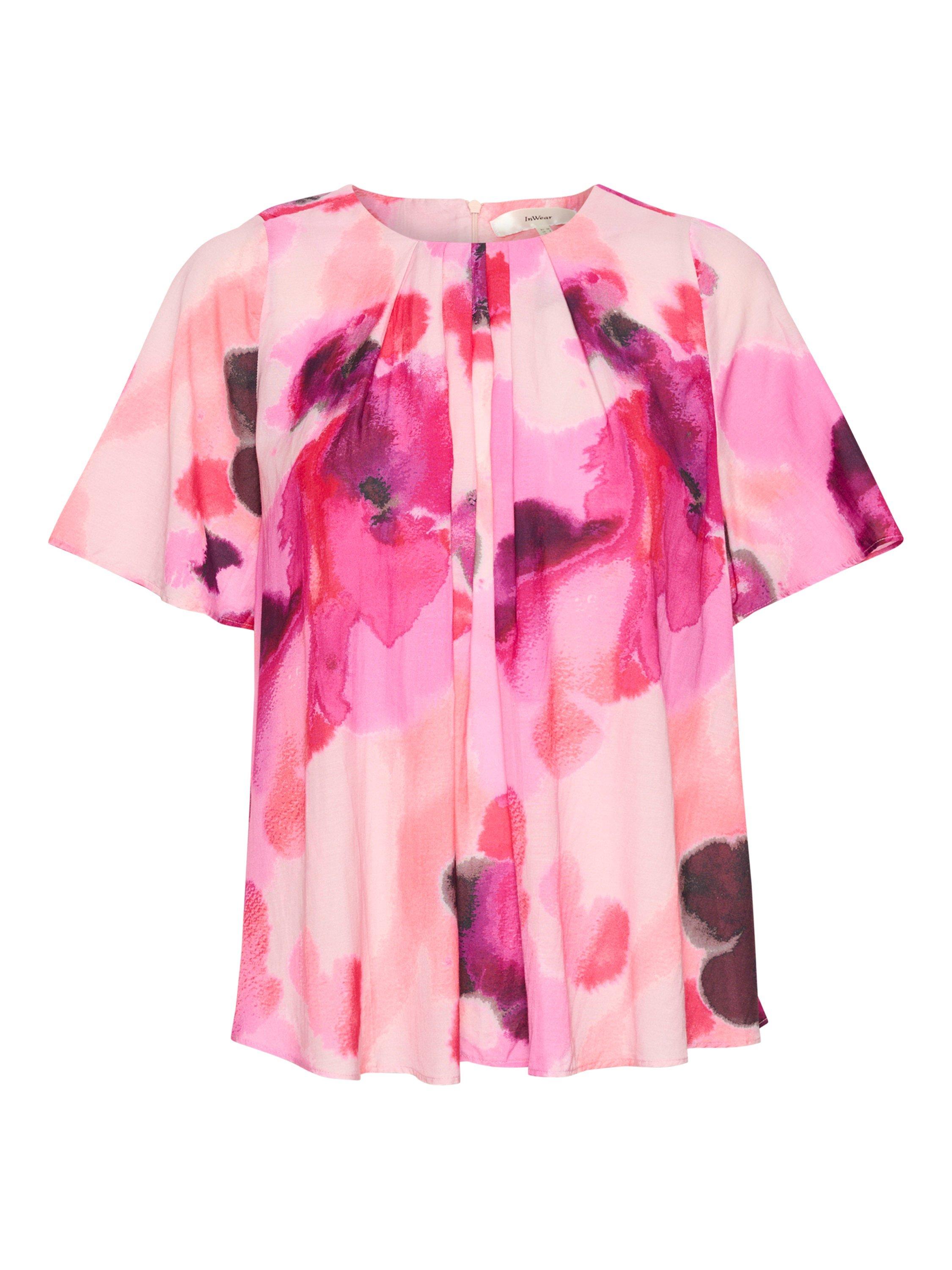 Product image 5 of 6, which shows InWear Freyah Watercolour Top, Pink/Multi, 8