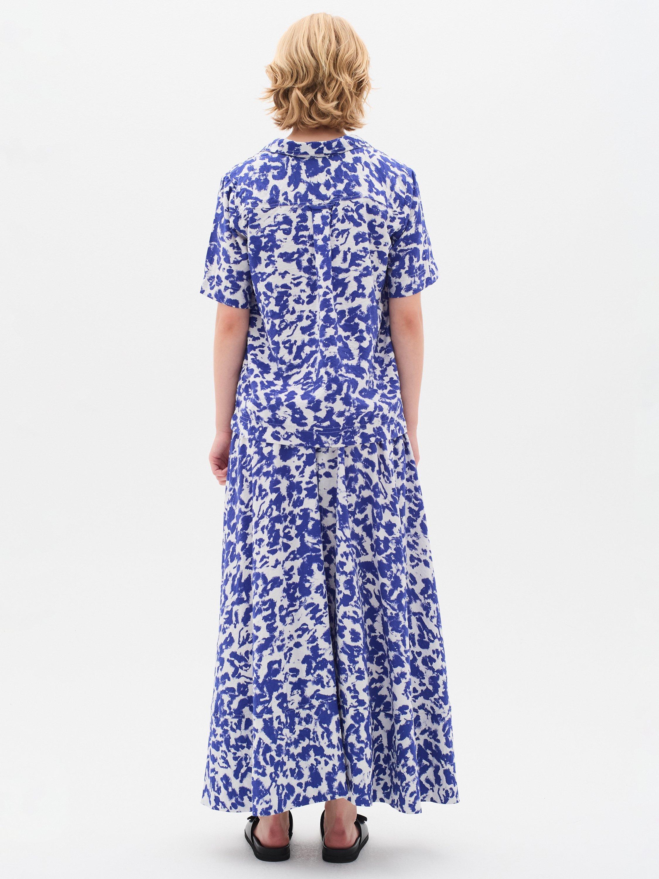 Product image 2 of 5, which shows InWear Faye Abstract Midi Skirt, Blue/Multi, 8