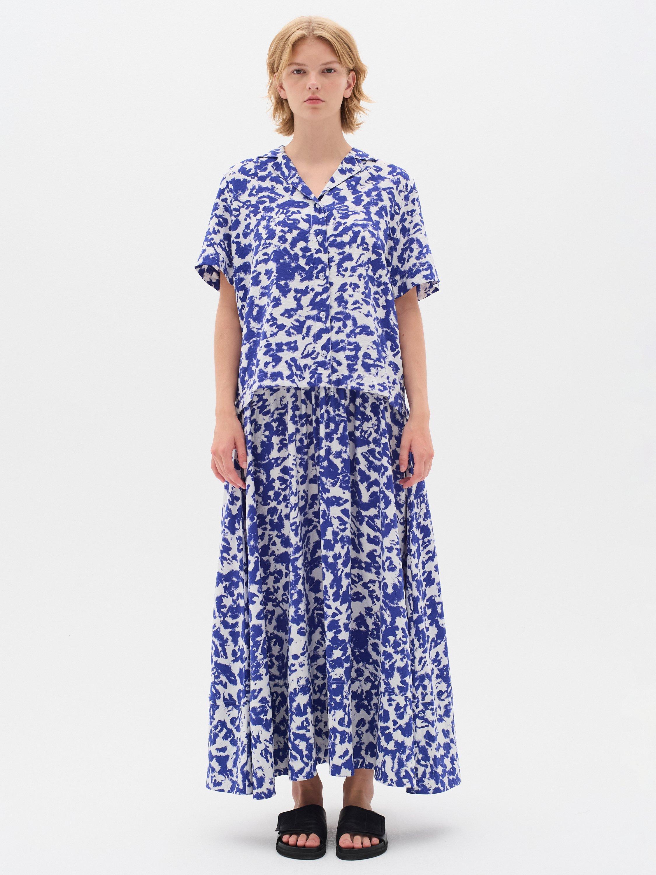 Product image 3 of 5, which shows InWear Faye Abstract Midi Skirt, Blue/Multi, 8