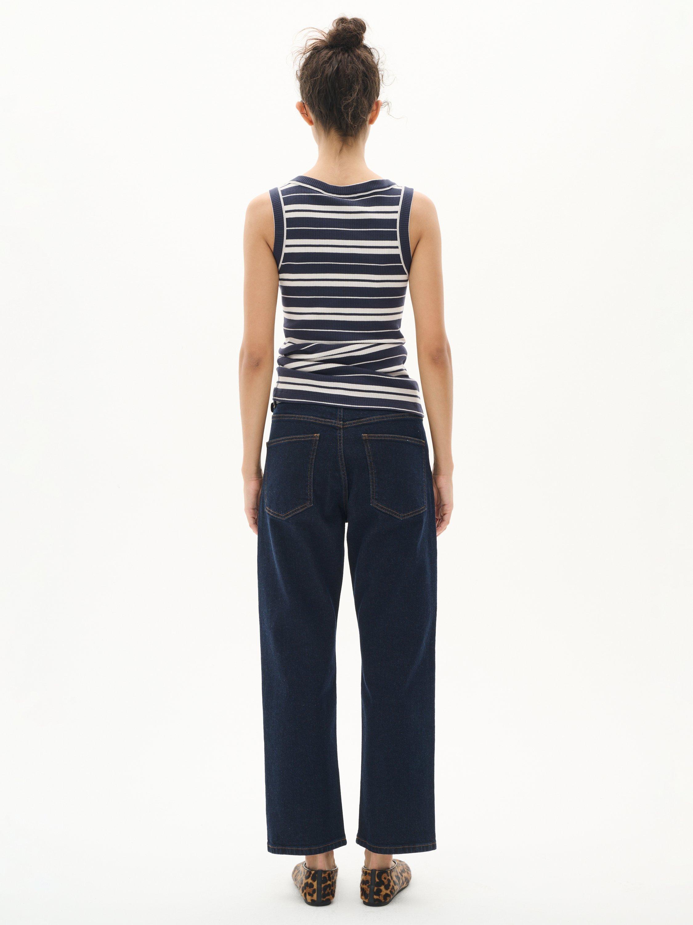 Product image 2 of 5, which shows InWear DagnaIW Striped Round Neck Cotton Tank Top, Blue/White, XS