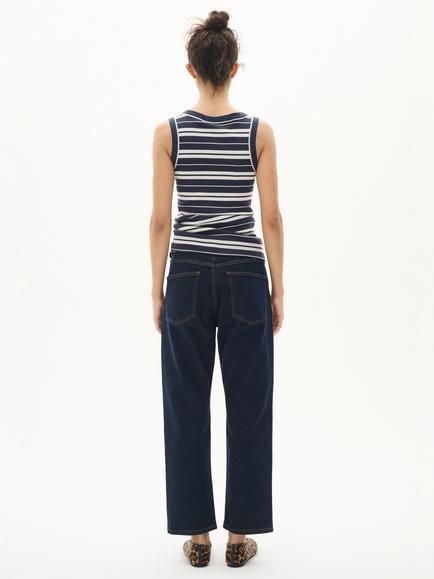 InWear DagnaIW Striped Round Neck Cotton Tank Top - view 2, Blue/White