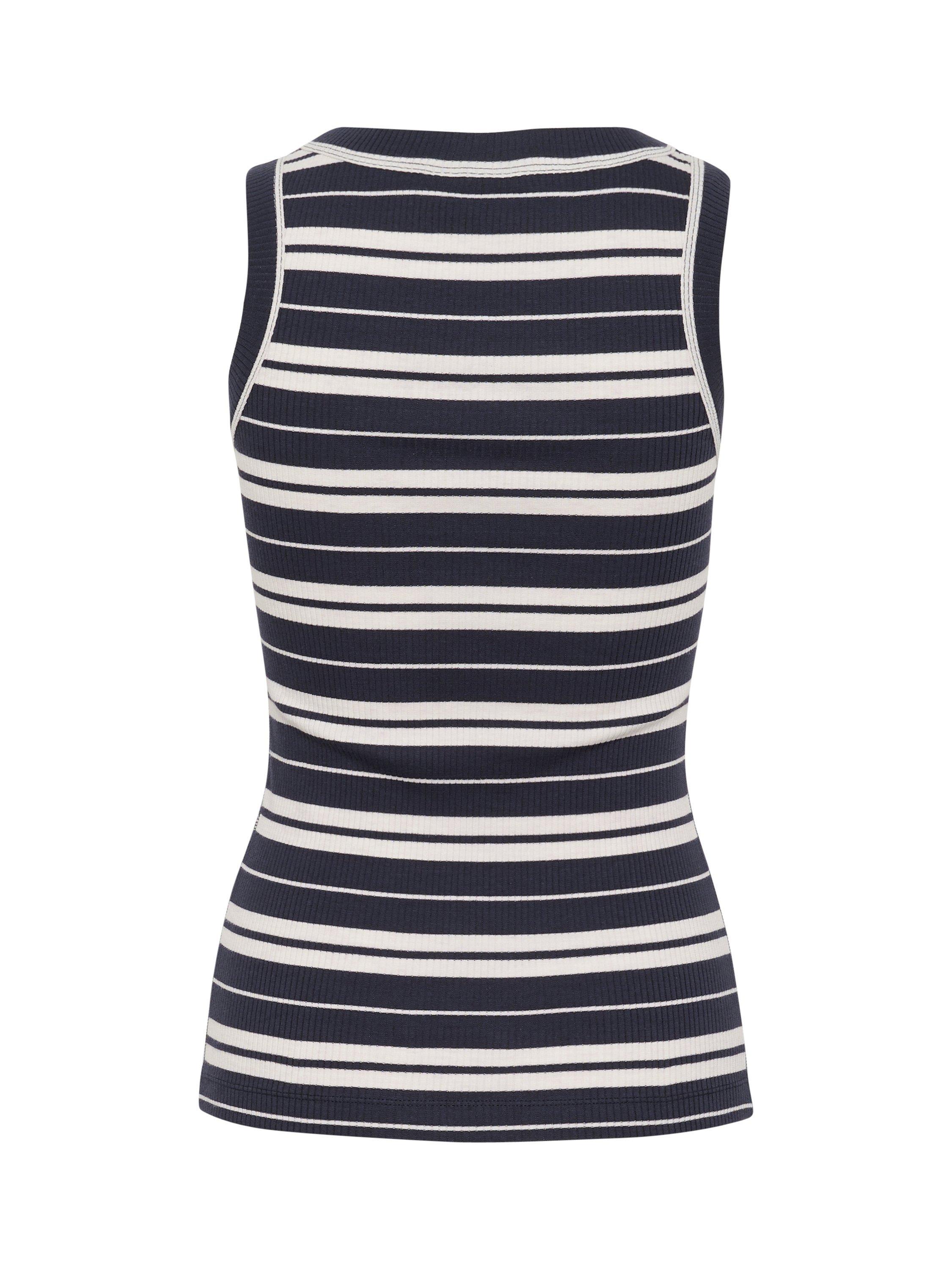 Product image 5 of 5, which shows InWear DagnaIW Striped Round Neck Cotton Tank Top, Blue/White, XS