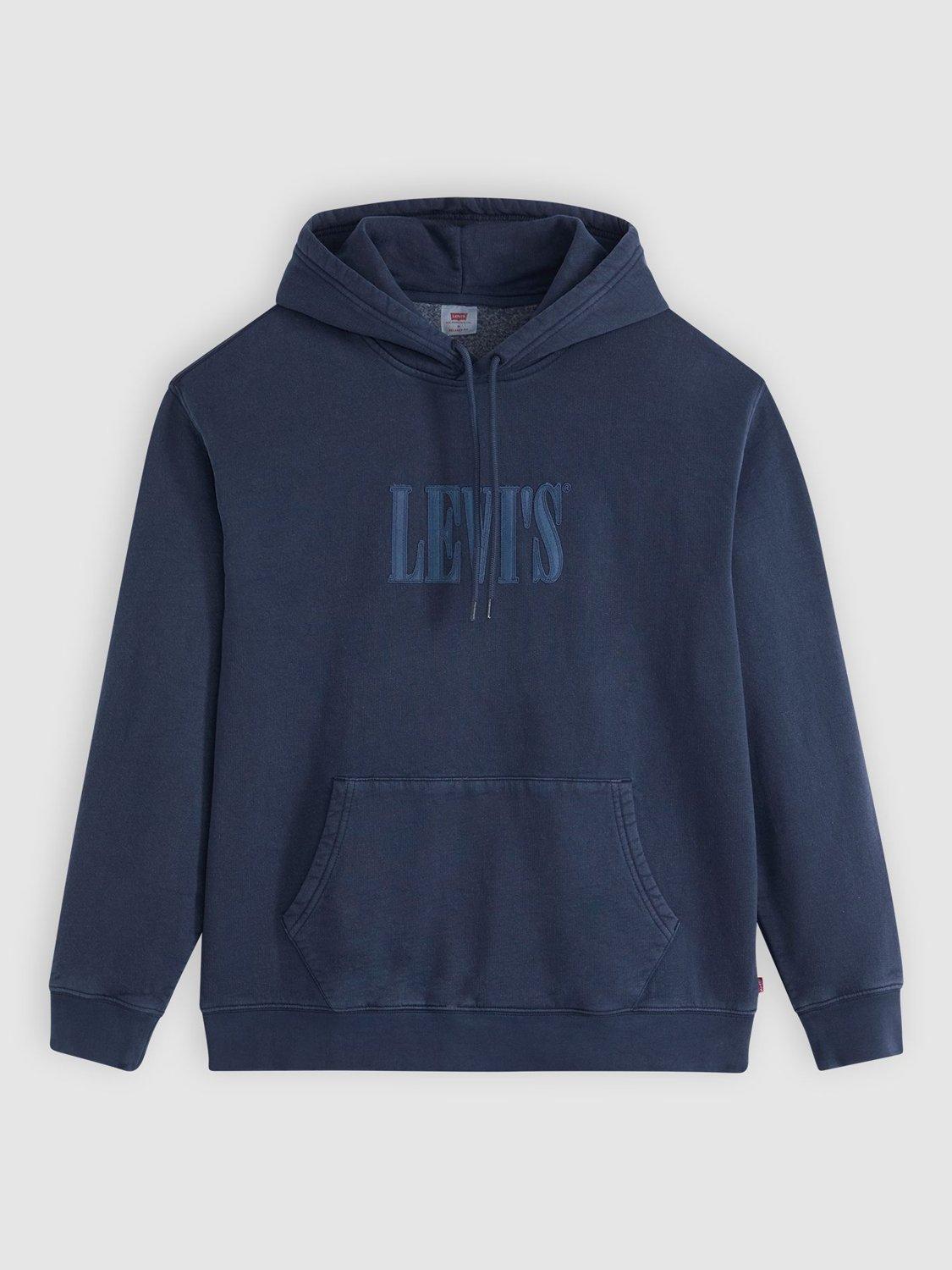Product image 3 of 3, which shows Levi's Cotton Blend Round Neck Hoodie, Navy Blazer, S