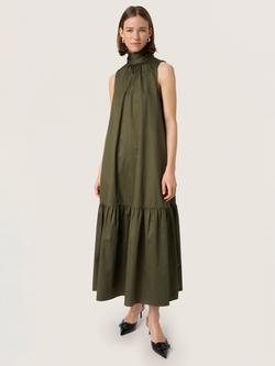 Soaked In Luxury Daphny Cotton Maxi Dress, Grape Leaf