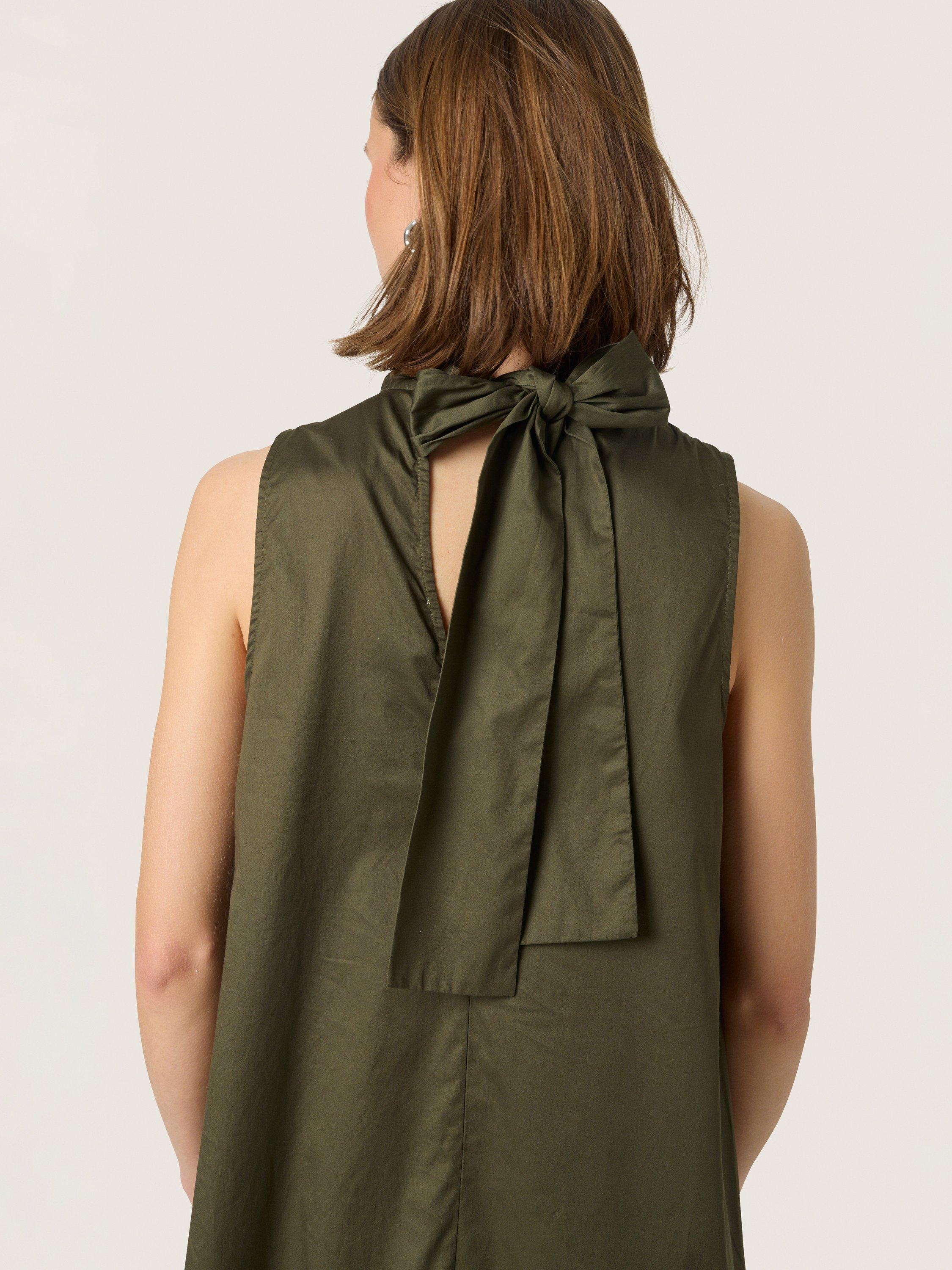 Product image 2 of 6, which shows Soaked In Luxury Daphny Cotton Maxi Dress, Grape Leaf, XS