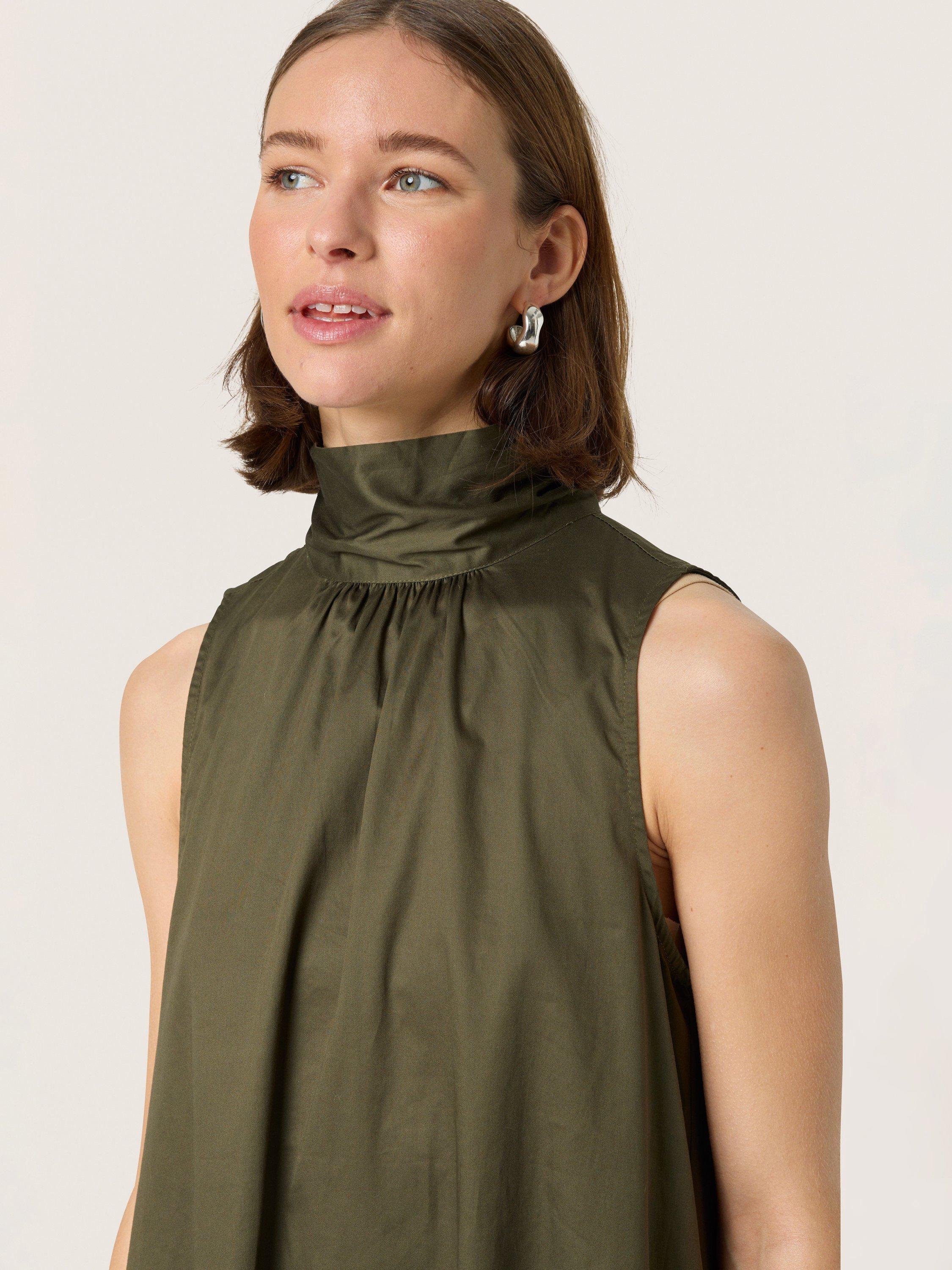 Product image 4 of 6, which shows Soaked In Luxury Daphny Cotton Maxi Dress, Grape Leaf, XS