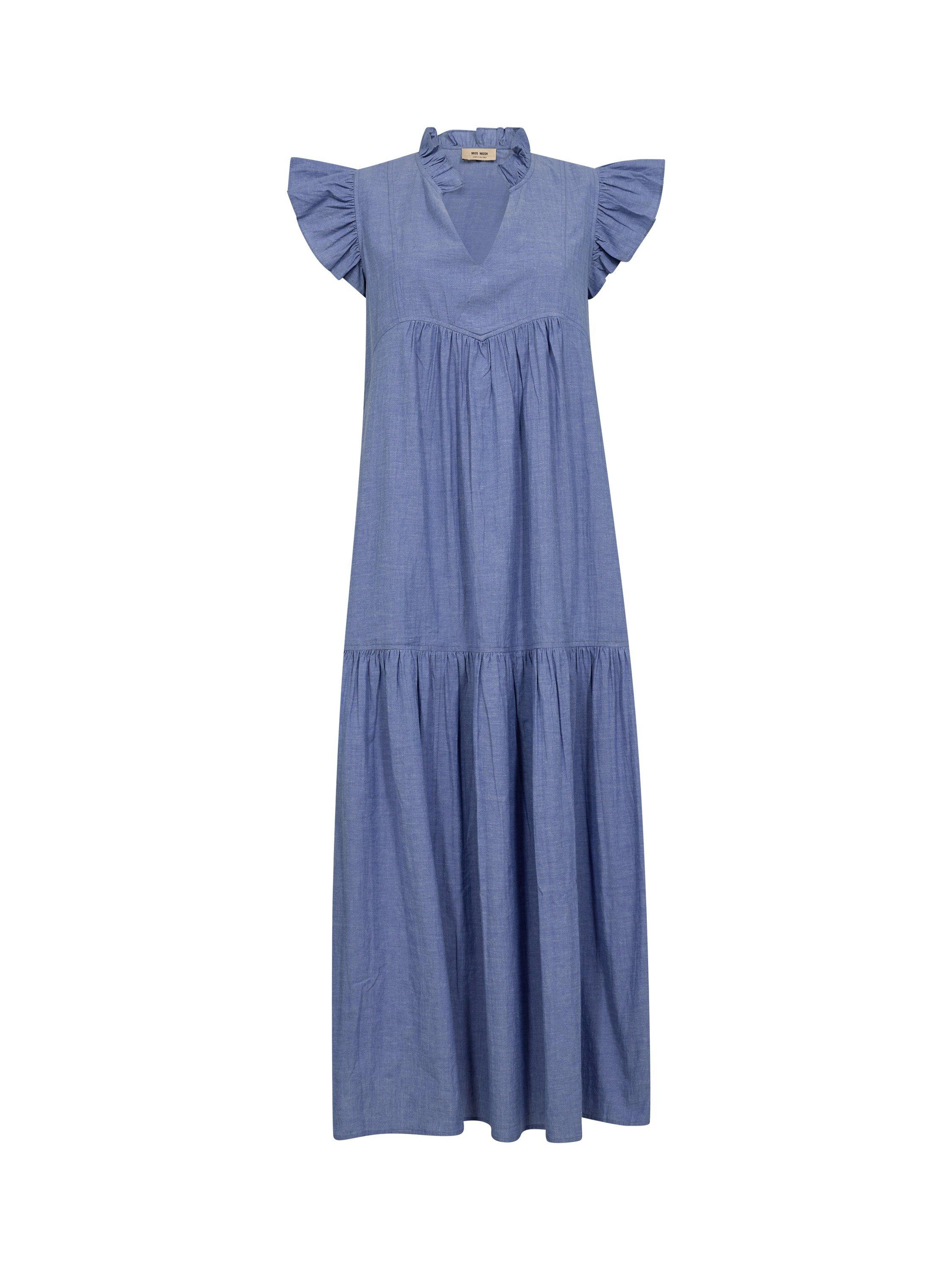 Product image 1 of 7, which shows MOS MOSH Waldy Izha Frill Maxi Dress, Regatta, L