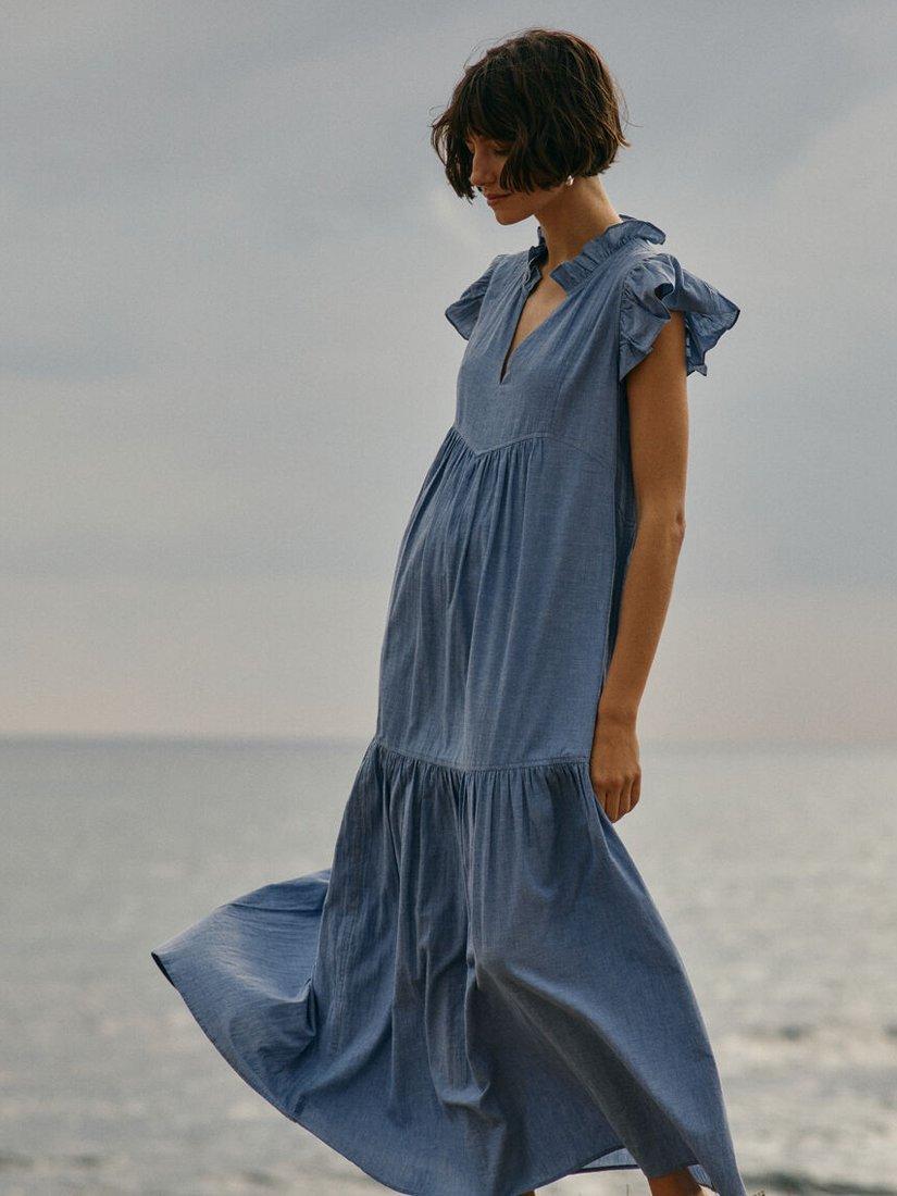 Product image 3 of 7, which shows MOS MOSH Waldy Izha Frill Maxi Dress, Regatta, L